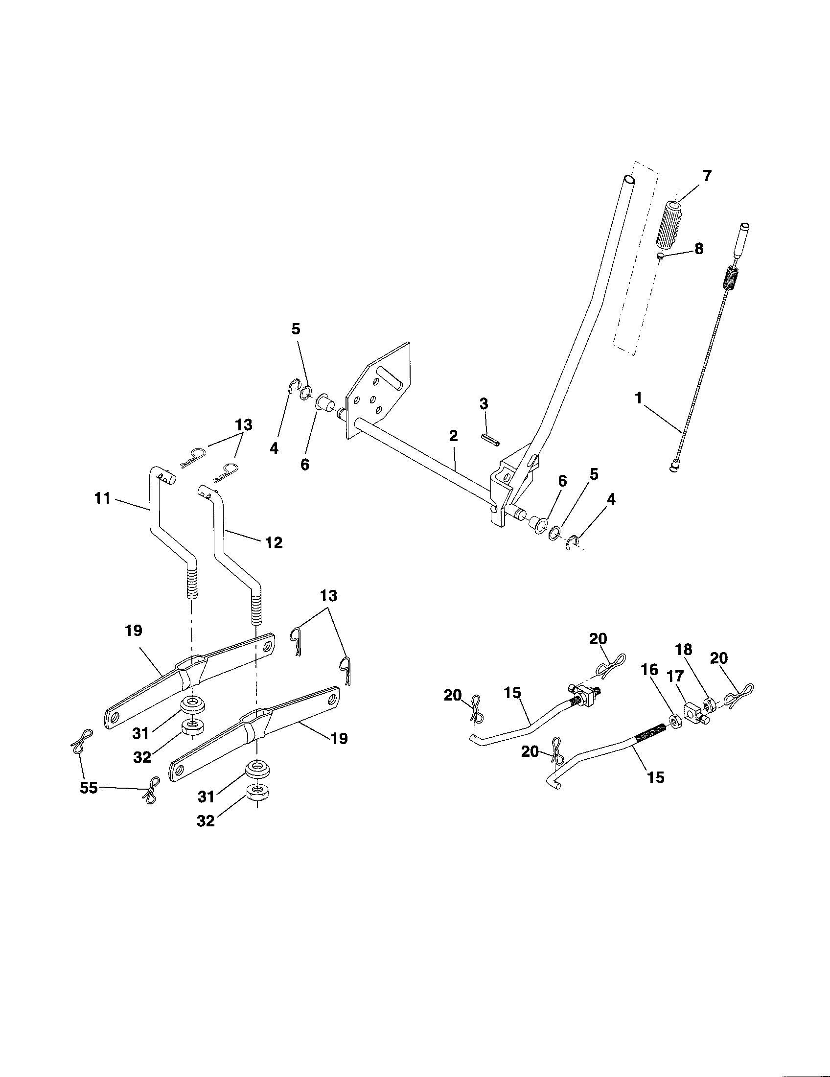 Craftsman 917254010 mower lift diagram