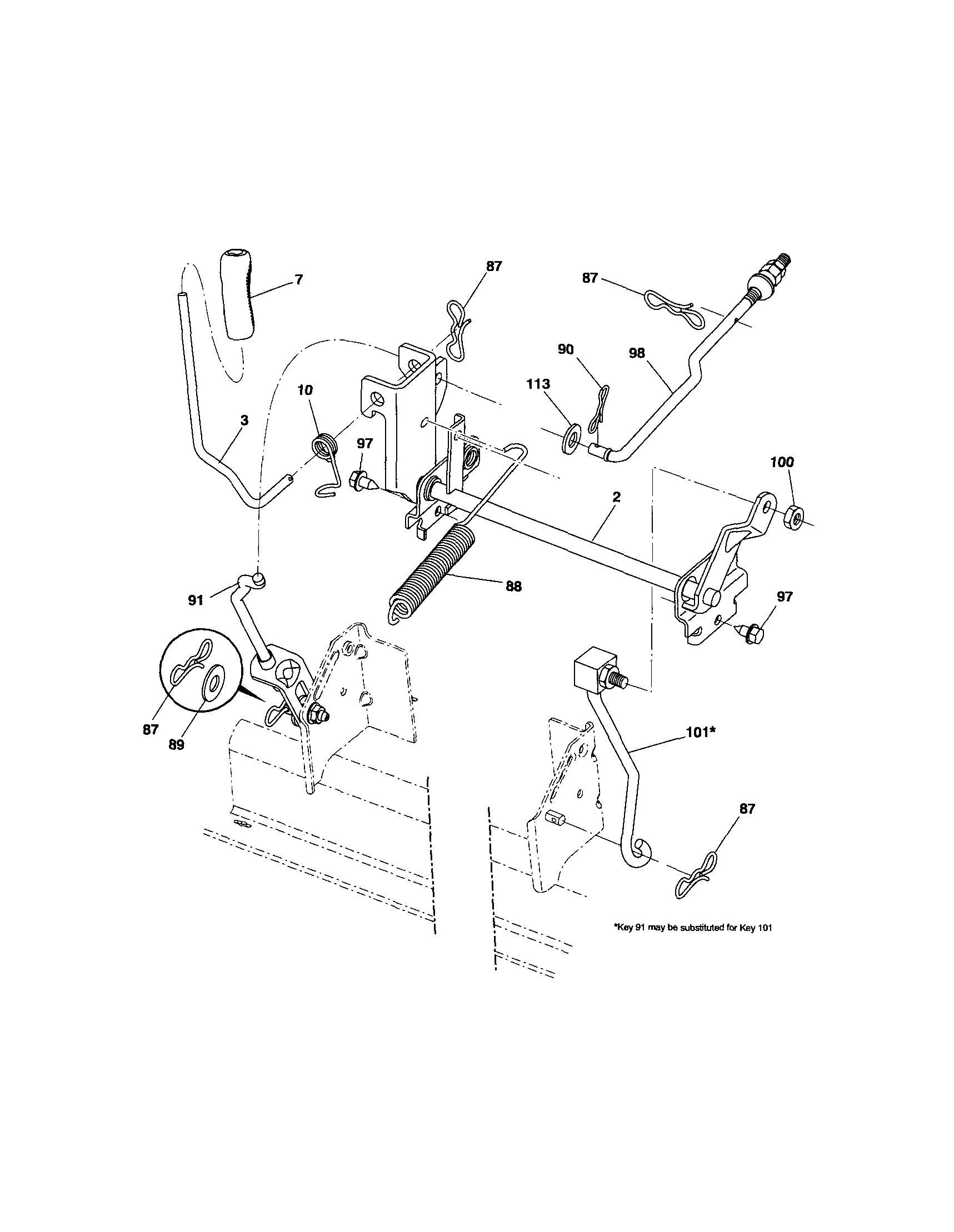 Craftsman 917254060 mower lift diagram