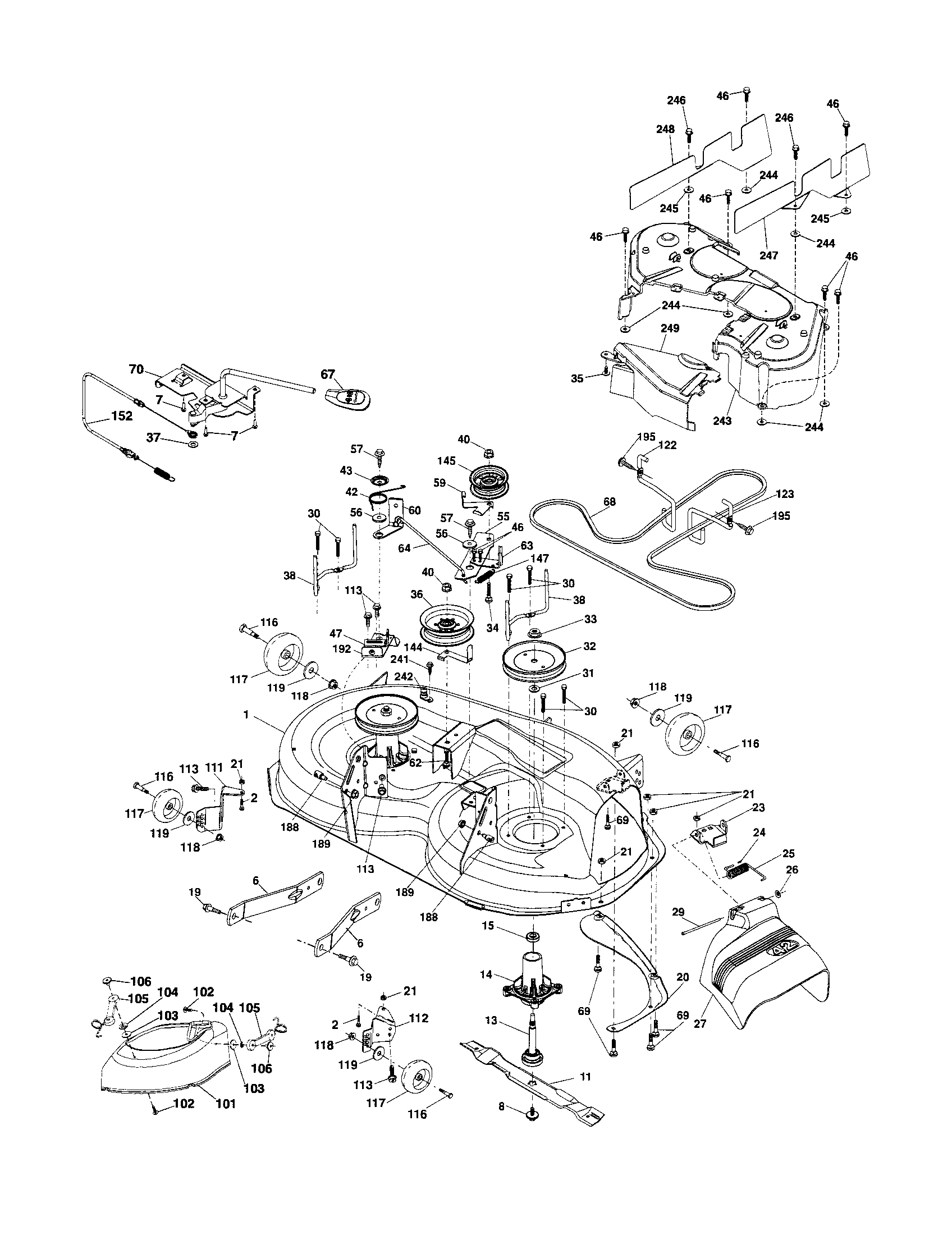 Craftsman 917254280 mower deck diagram