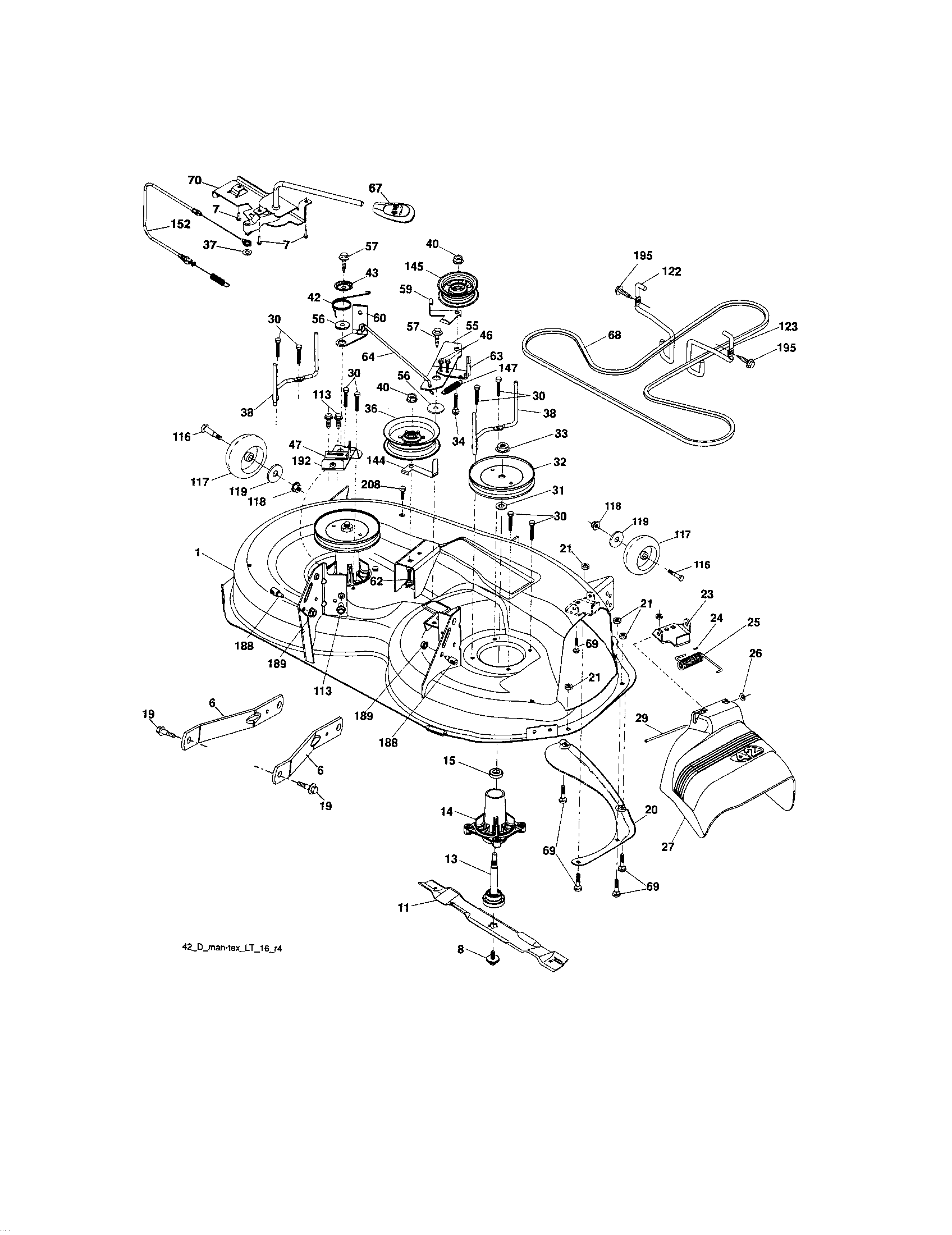 Craftsman 917289103 mower deck diagram