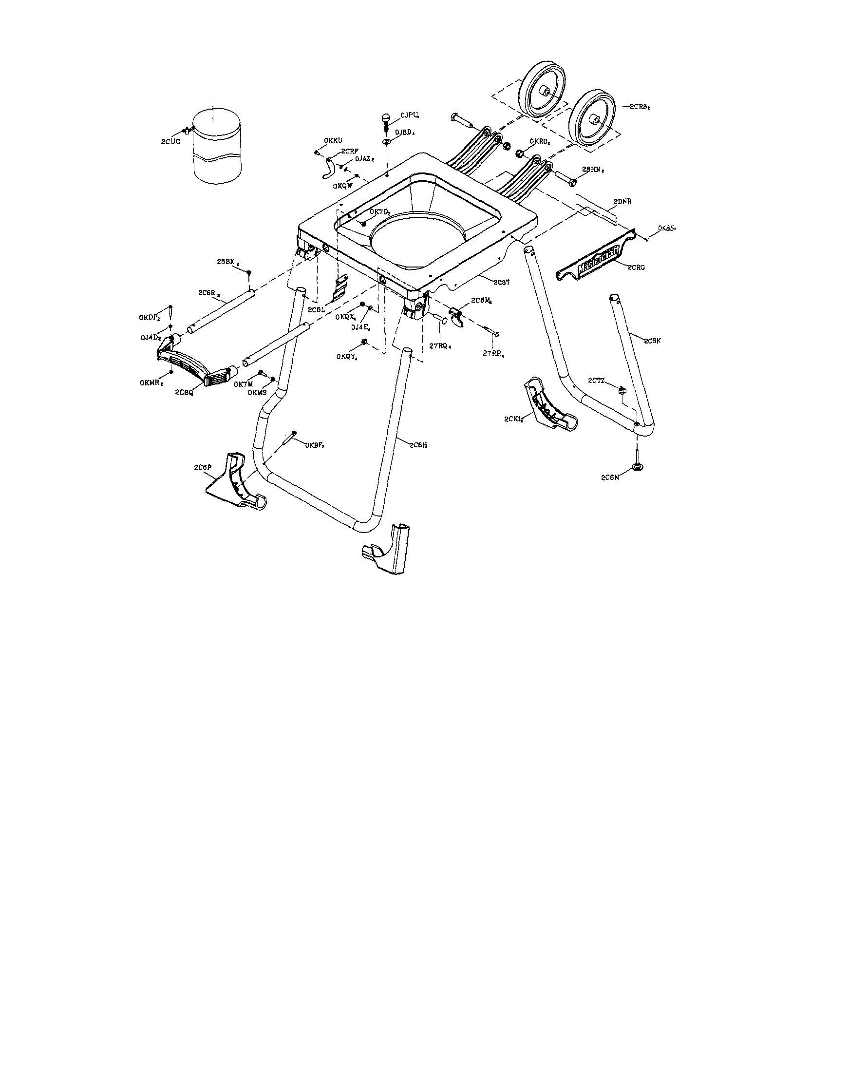 Tradesman 55-6883-2 table/wheels diagram