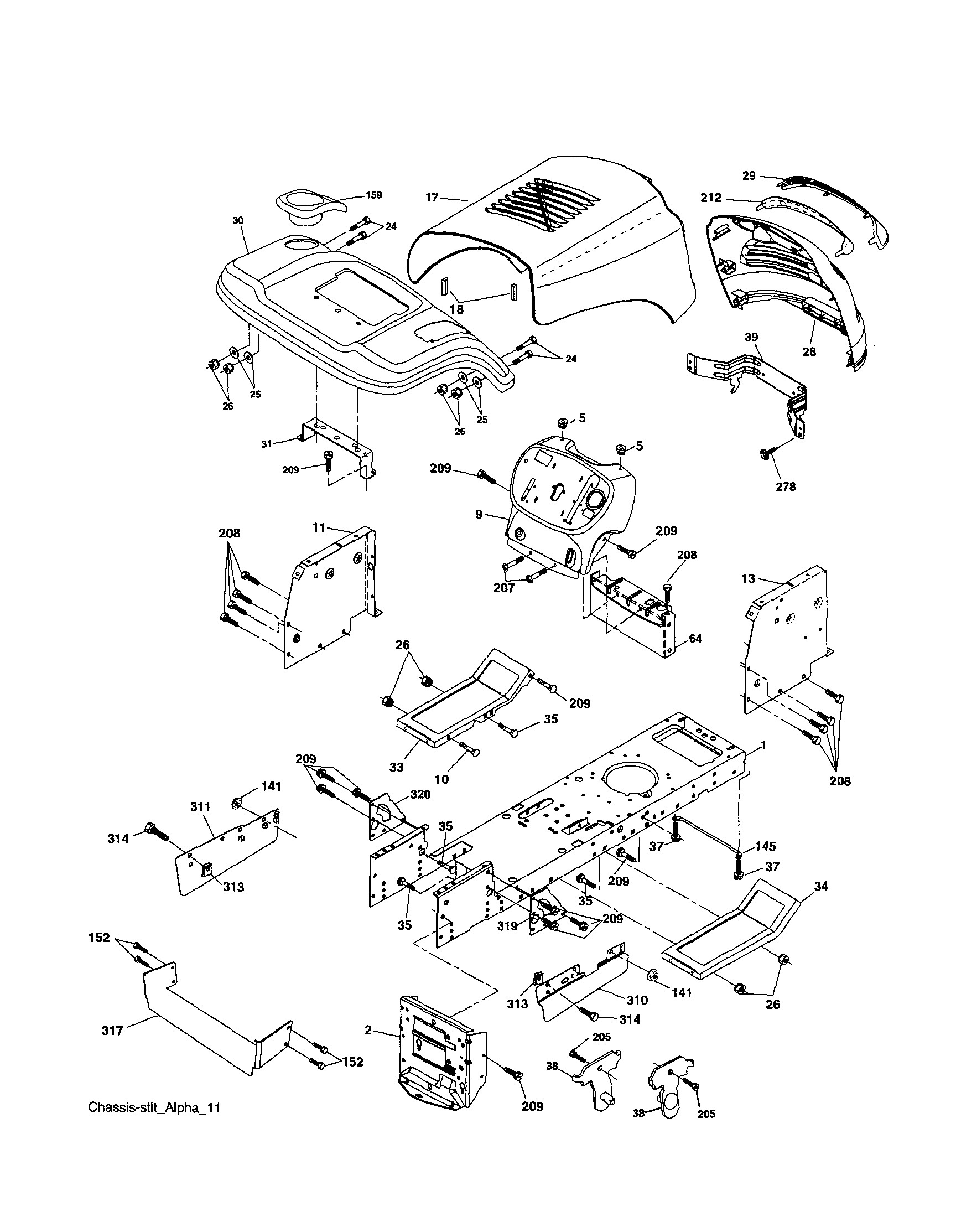 Craftsman 917254690 chassis and enclosures diagram