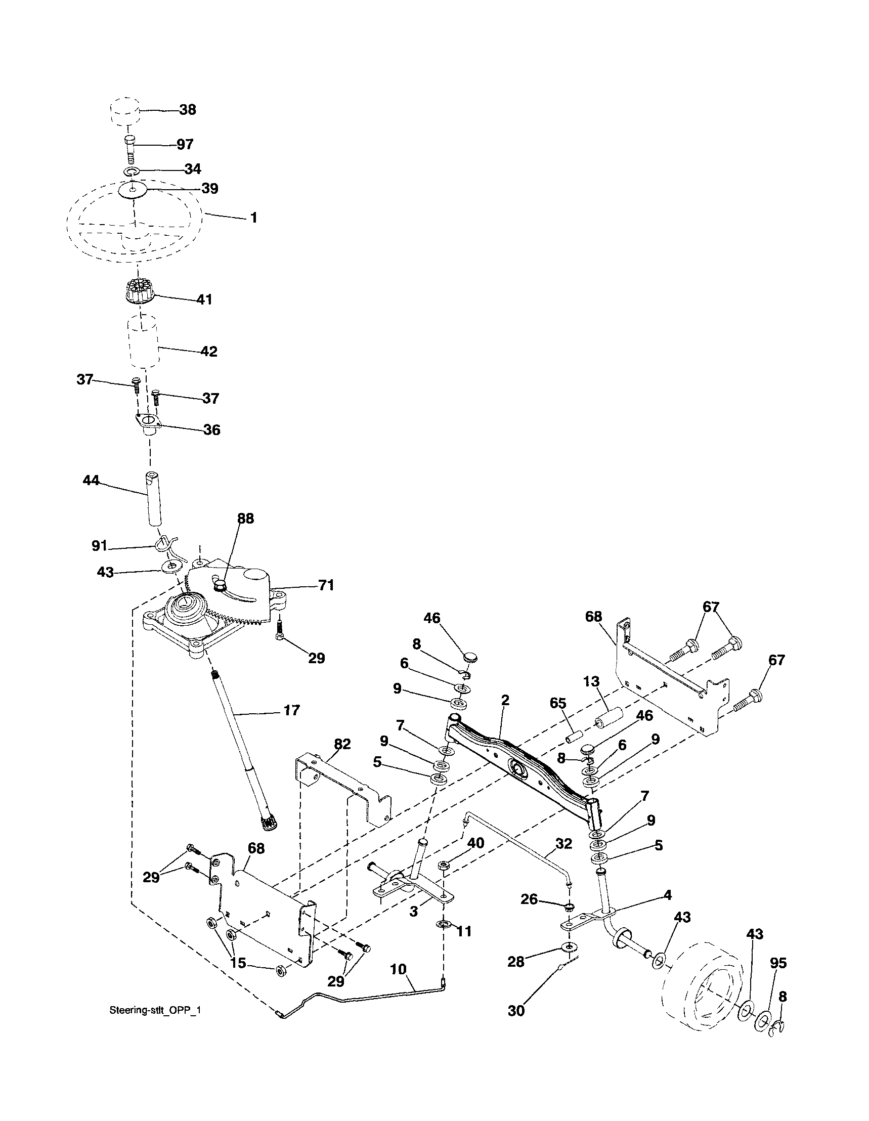 Craftsman 917254690 steering diagram
