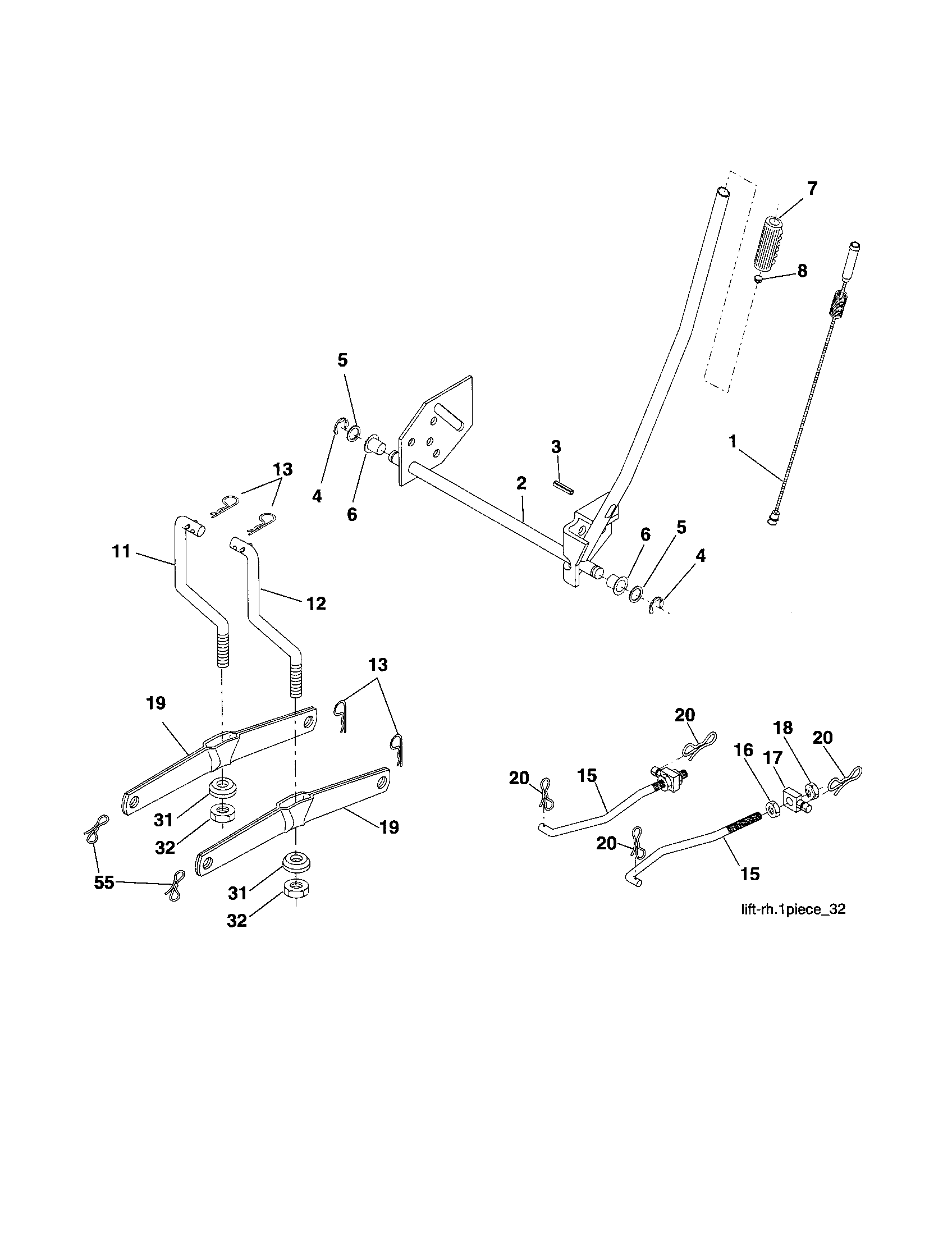 Craftsman 917254690 mower lift diagram