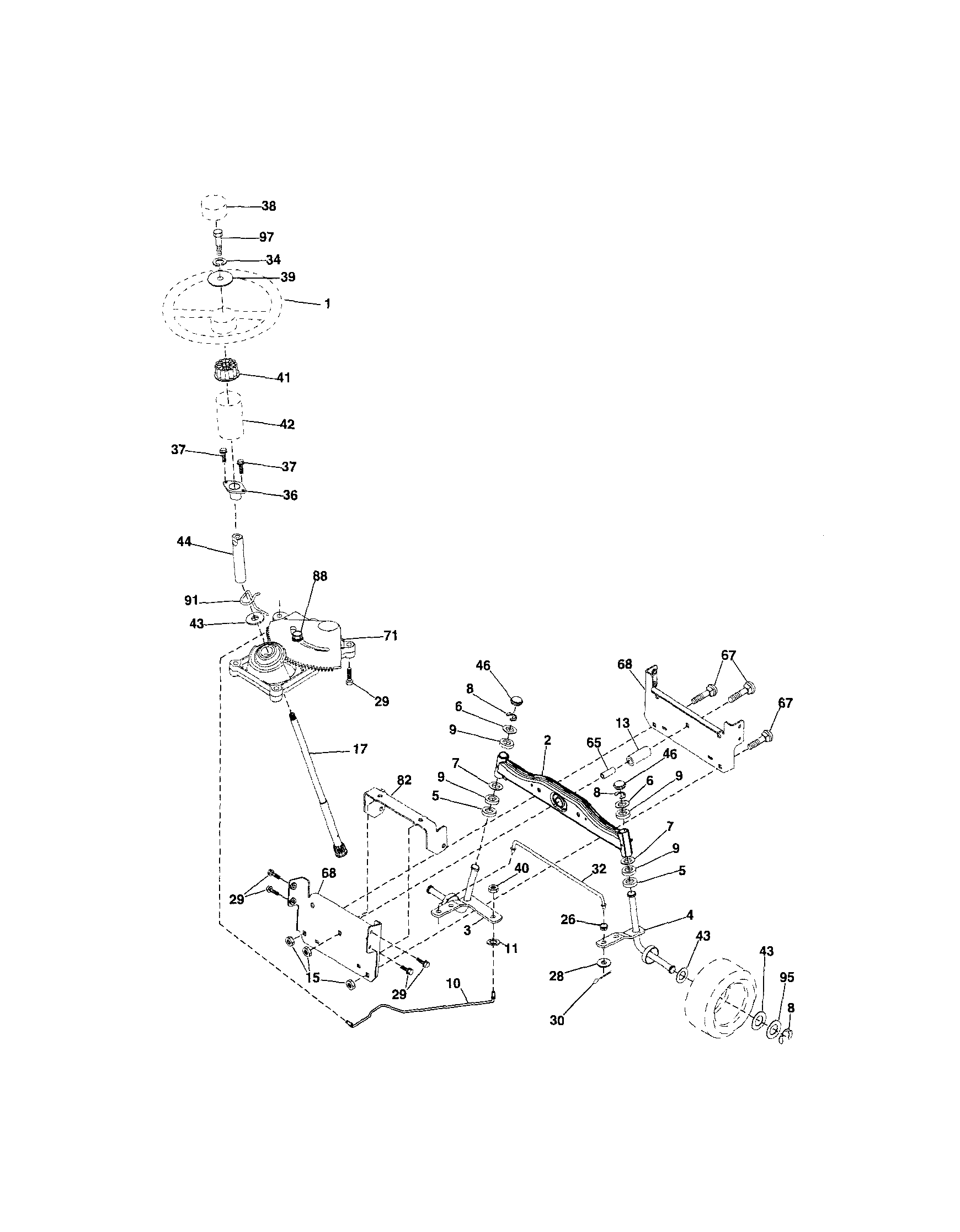 Craftsman 917287012 steering diagram