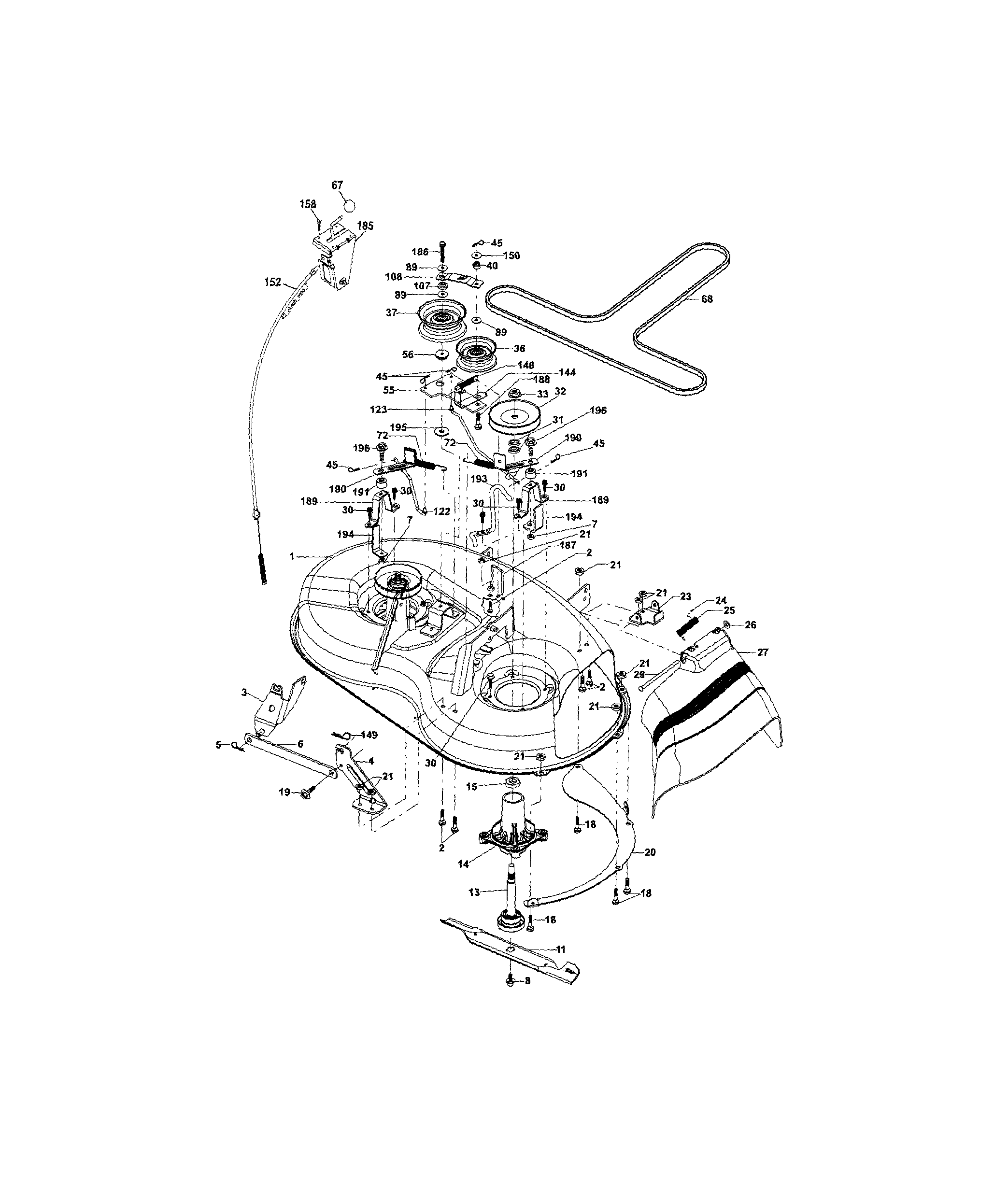 Craftsman 917287012 mower deck diagram