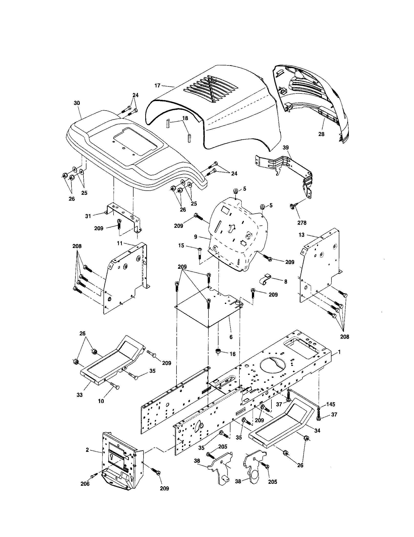 Craftsman 917287013 chassis and enclosures diagram