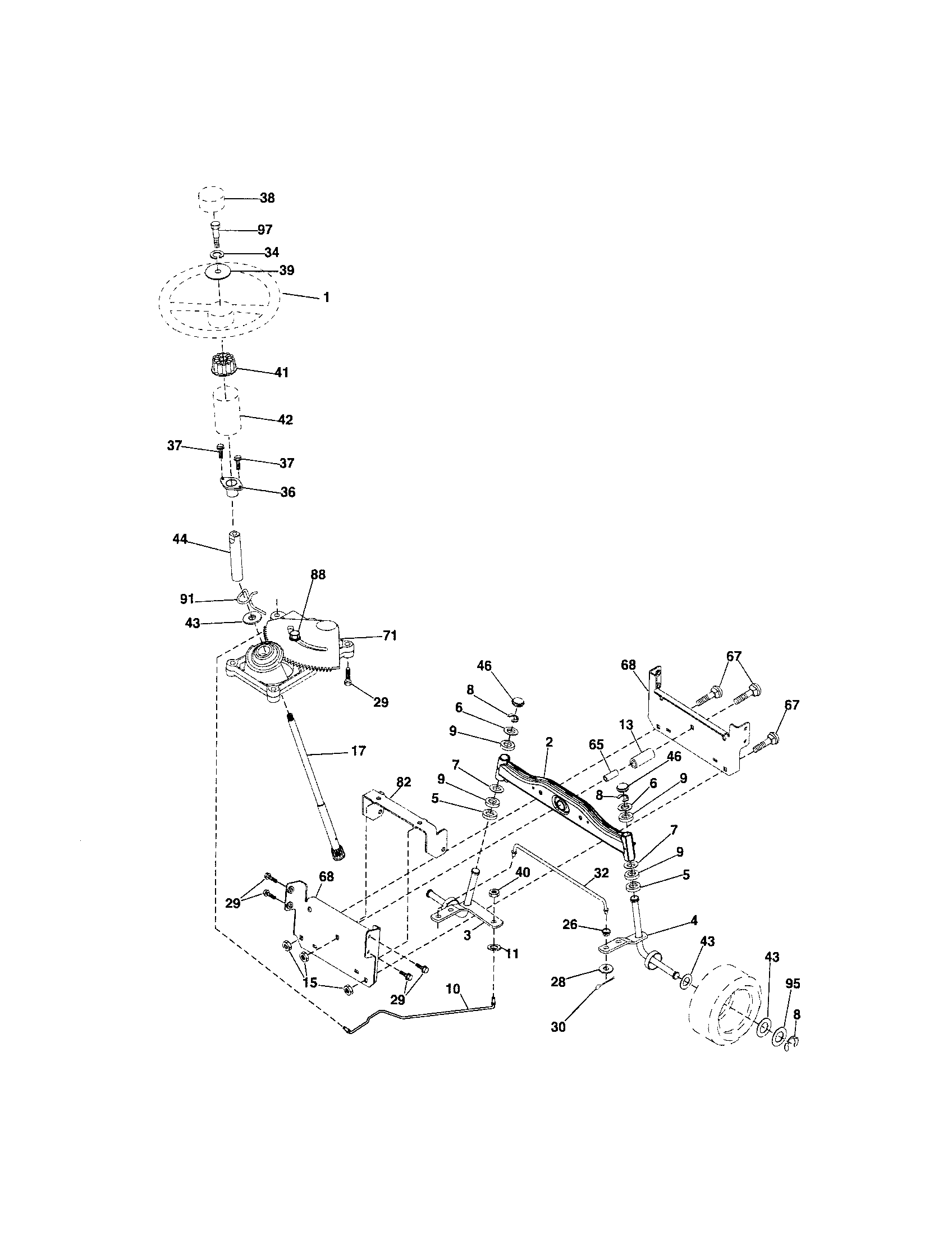 Craftsman 917287013 steering diagram