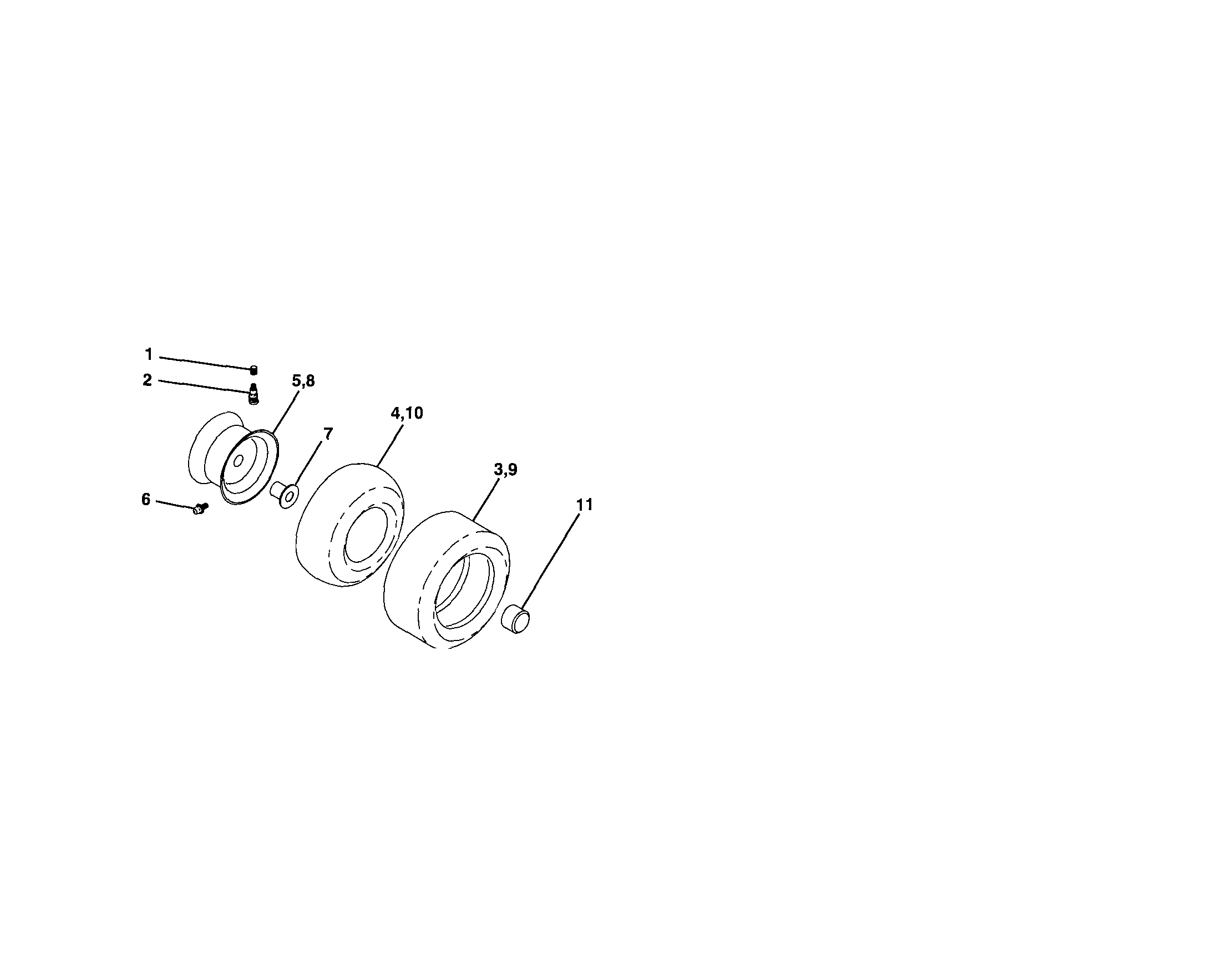 Craftsman 917287013 wheels and tires diagram