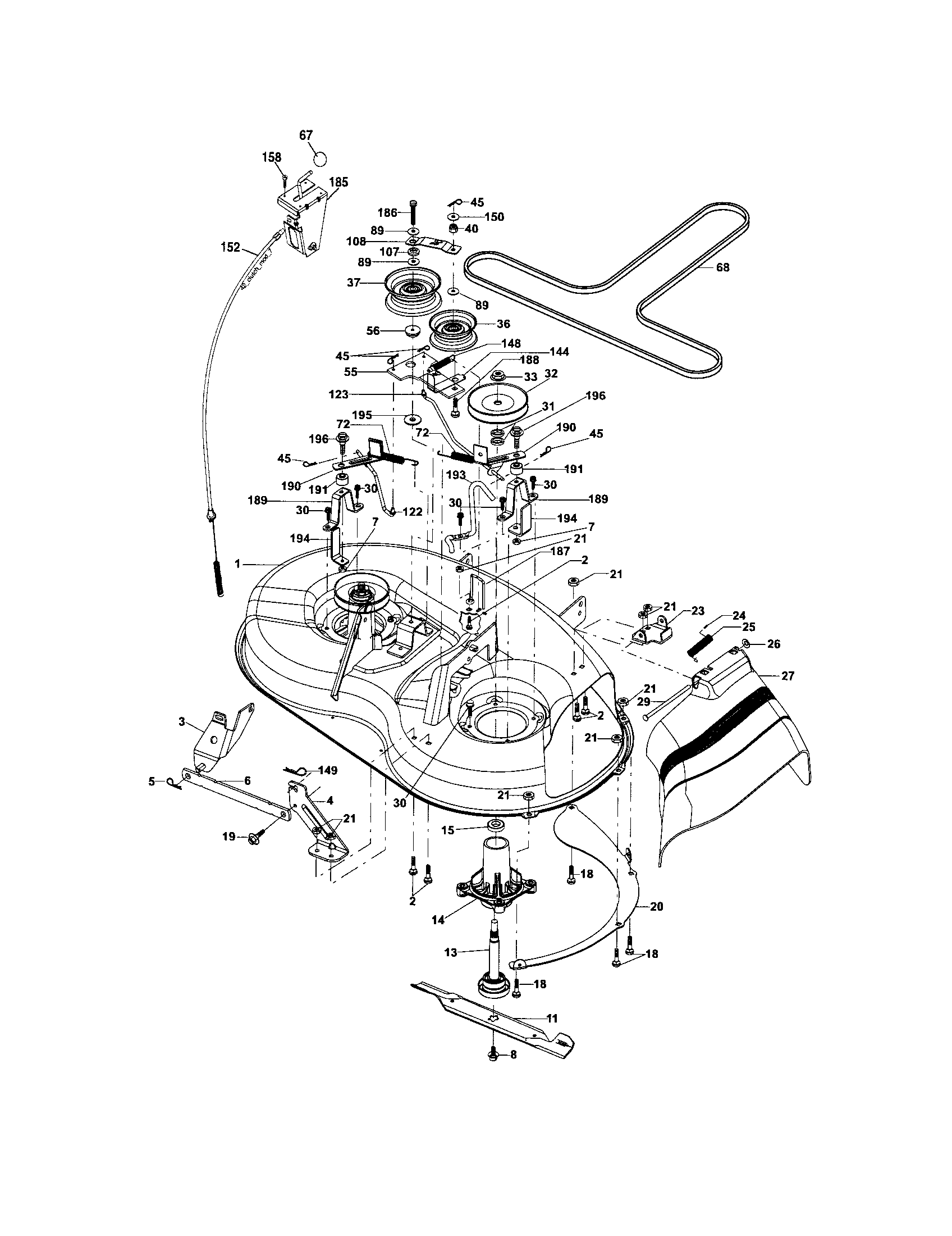 Craftsman 917287013 mower deck diagram