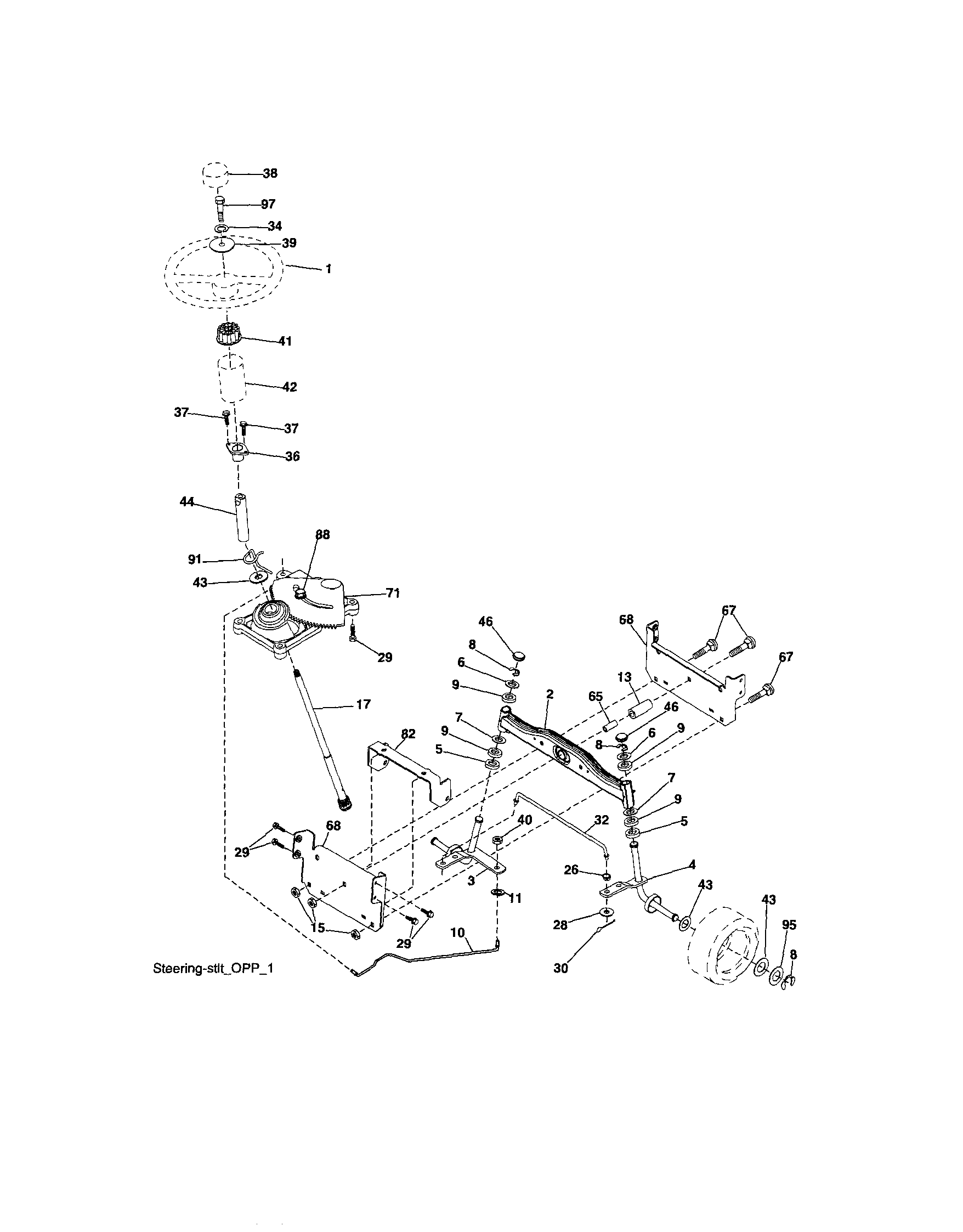 Craftsman 917288031 steering diagram