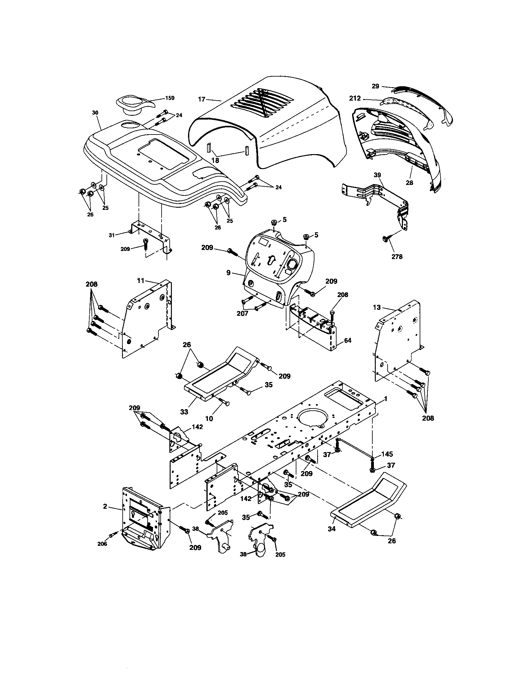 Craftsman 917288032 chassis and enclosures diagram