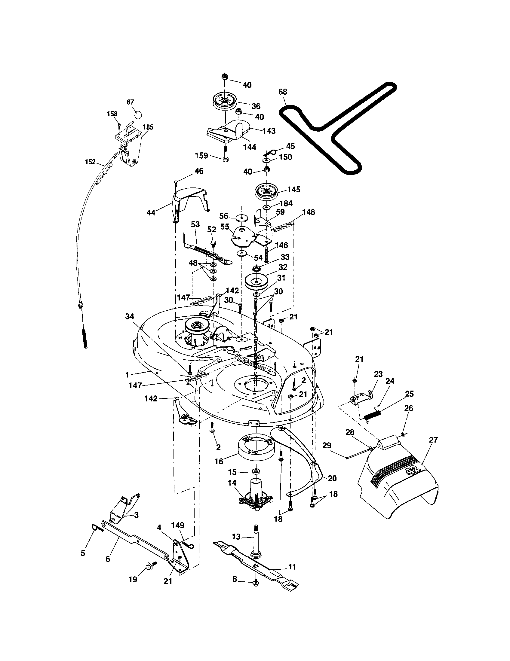 Craftsman 917288032 mower deck diagram
