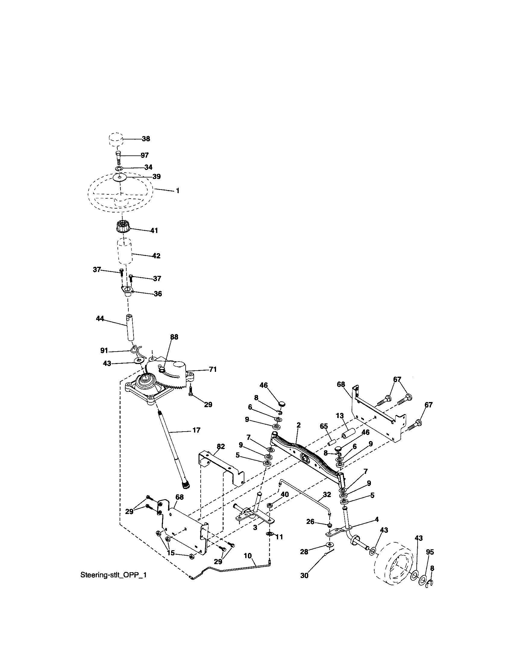 Craftsman 917288050 steering diagram