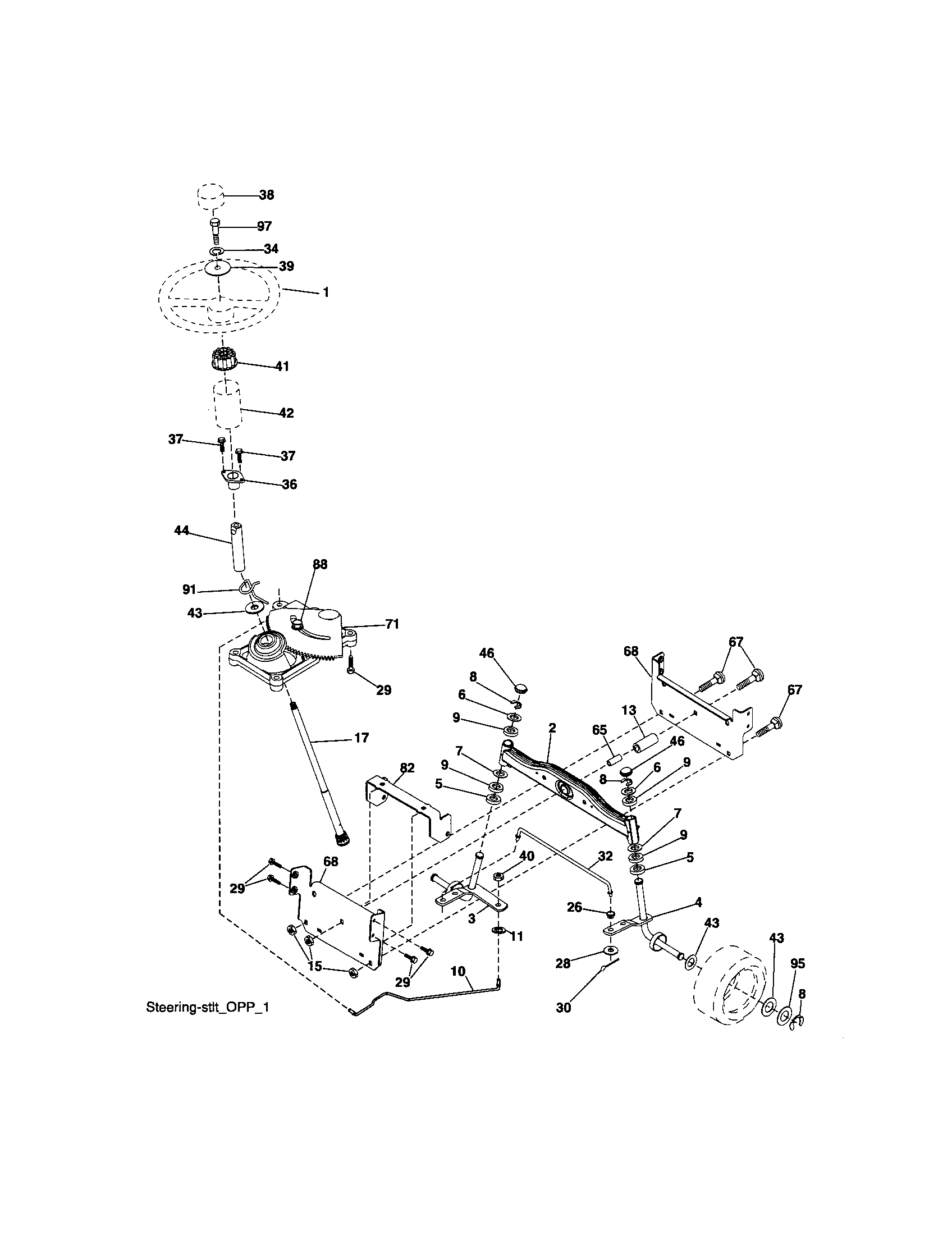 Craftsman 917288051 steering diagram