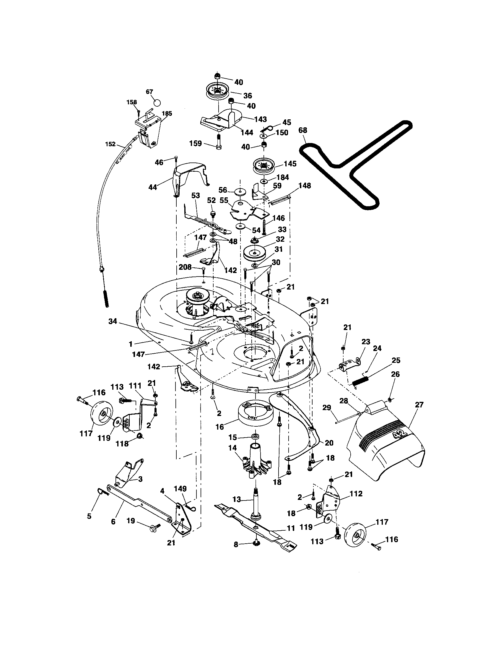 Craftsman 917288100 mower deck diagram