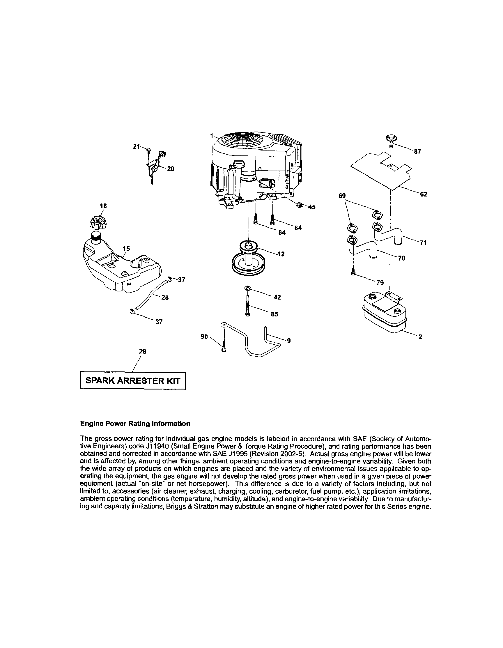 Craftsman 917289250 engine diagram