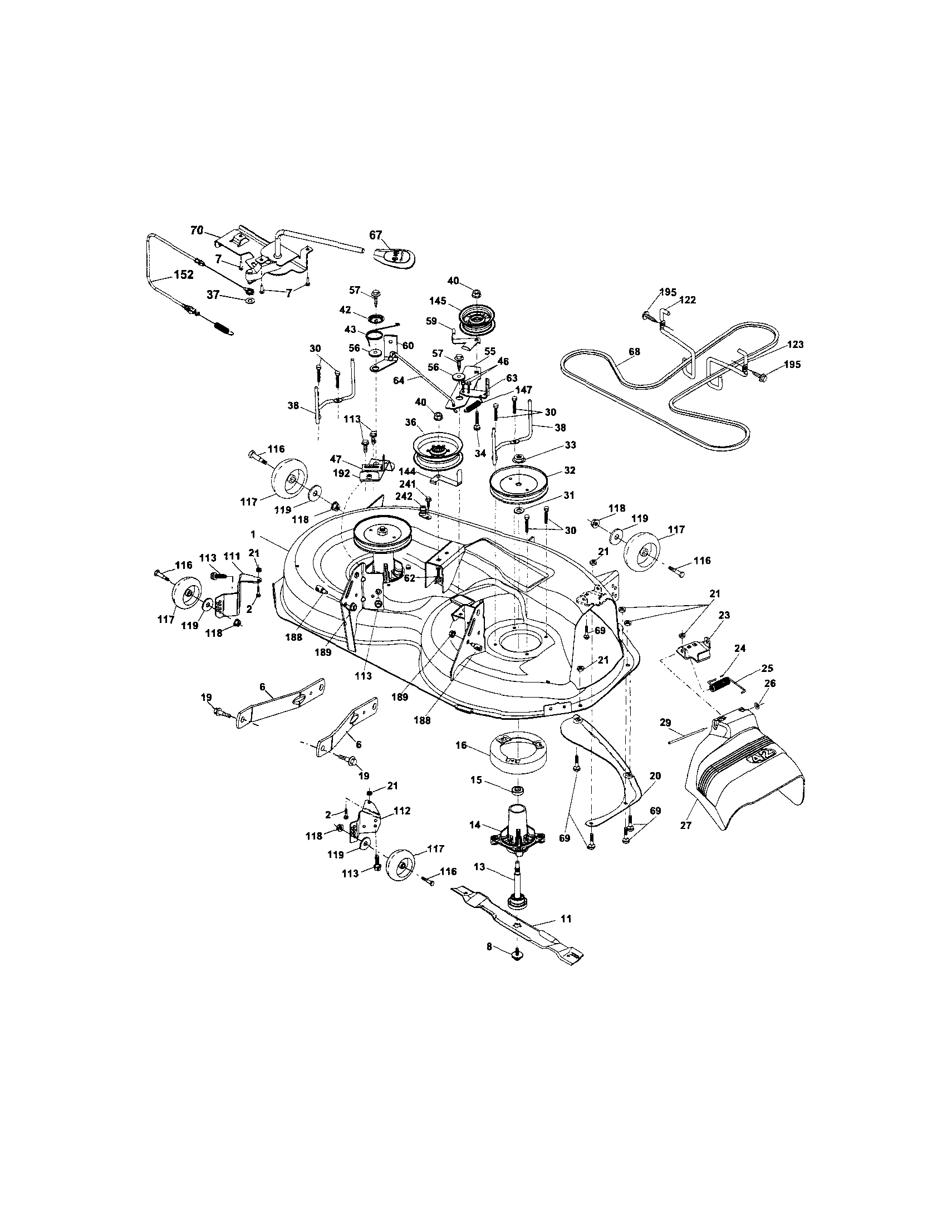 Craftsman 917289250 mower deck diagram
