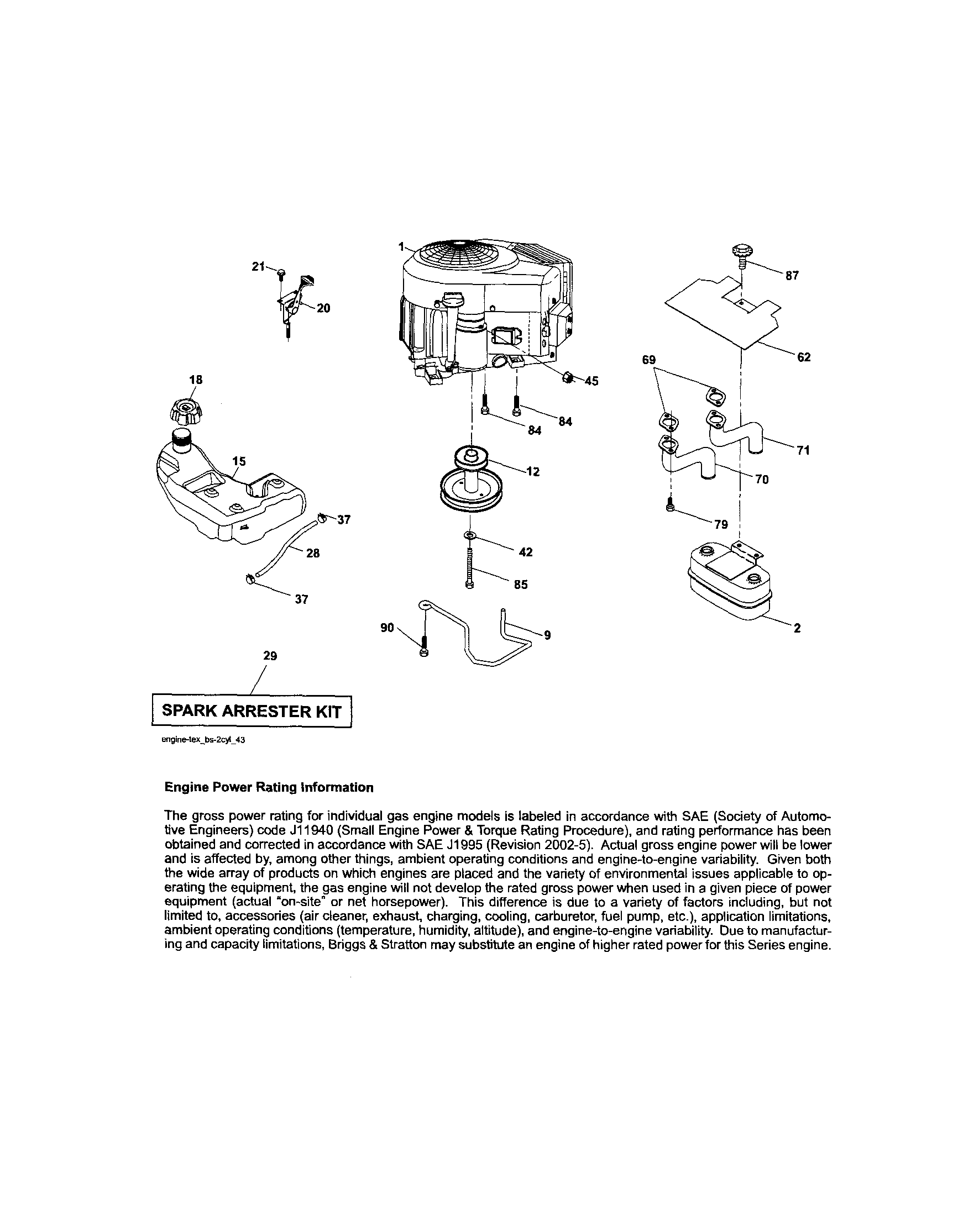 Craftsman 917289260 engine diagram