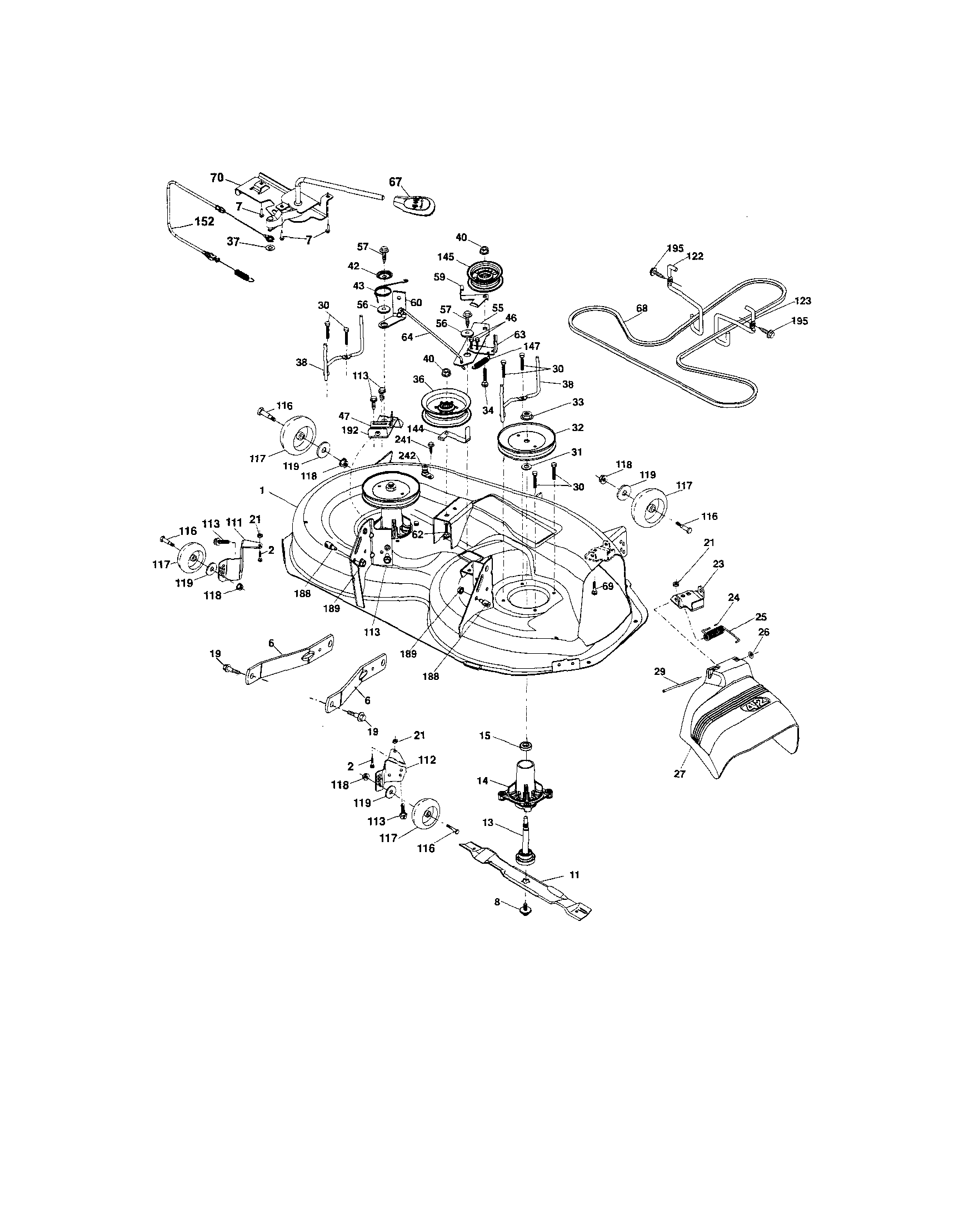 Craftsman 917289260 mower deck diagram