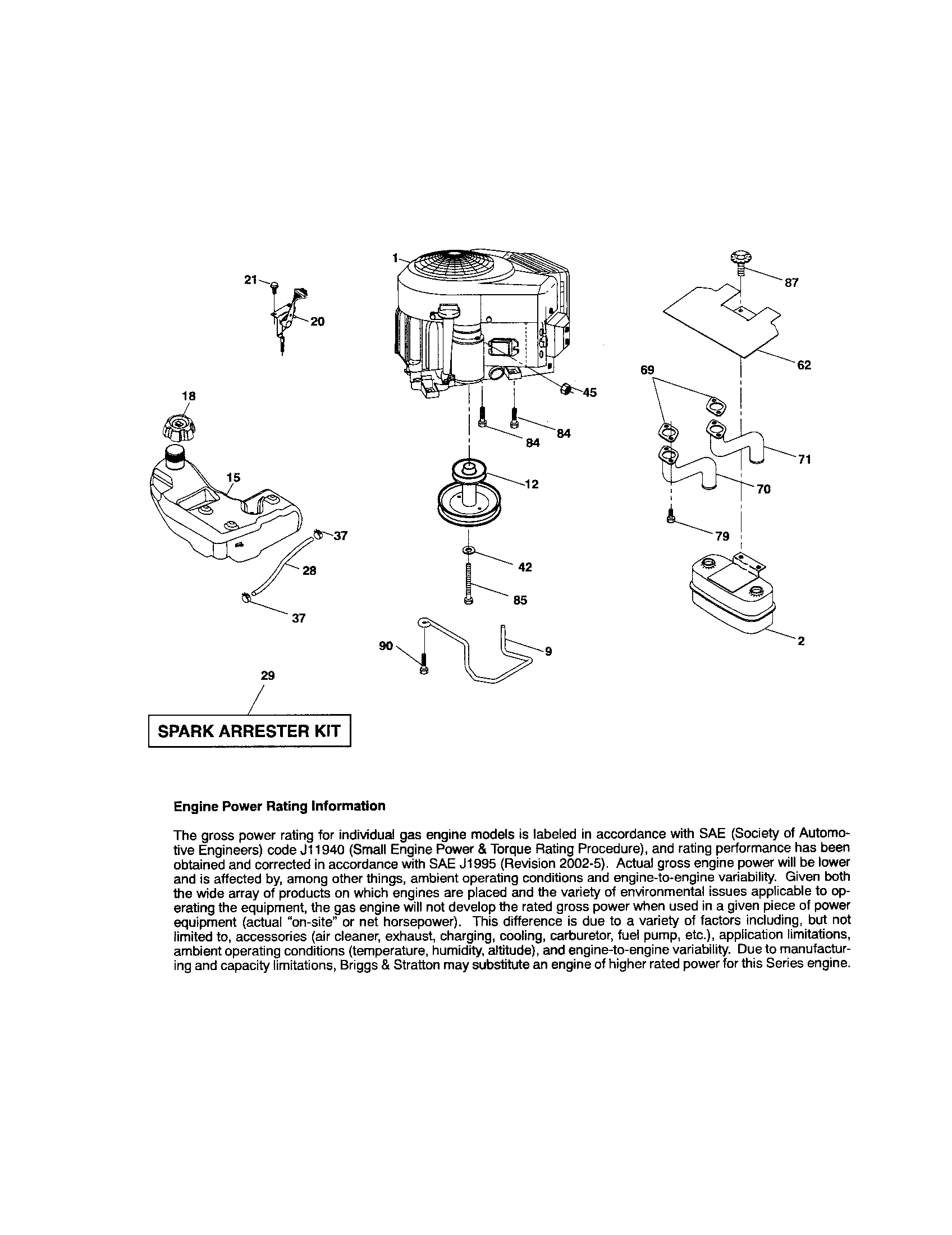 Craftsman 917289271 engine diagram