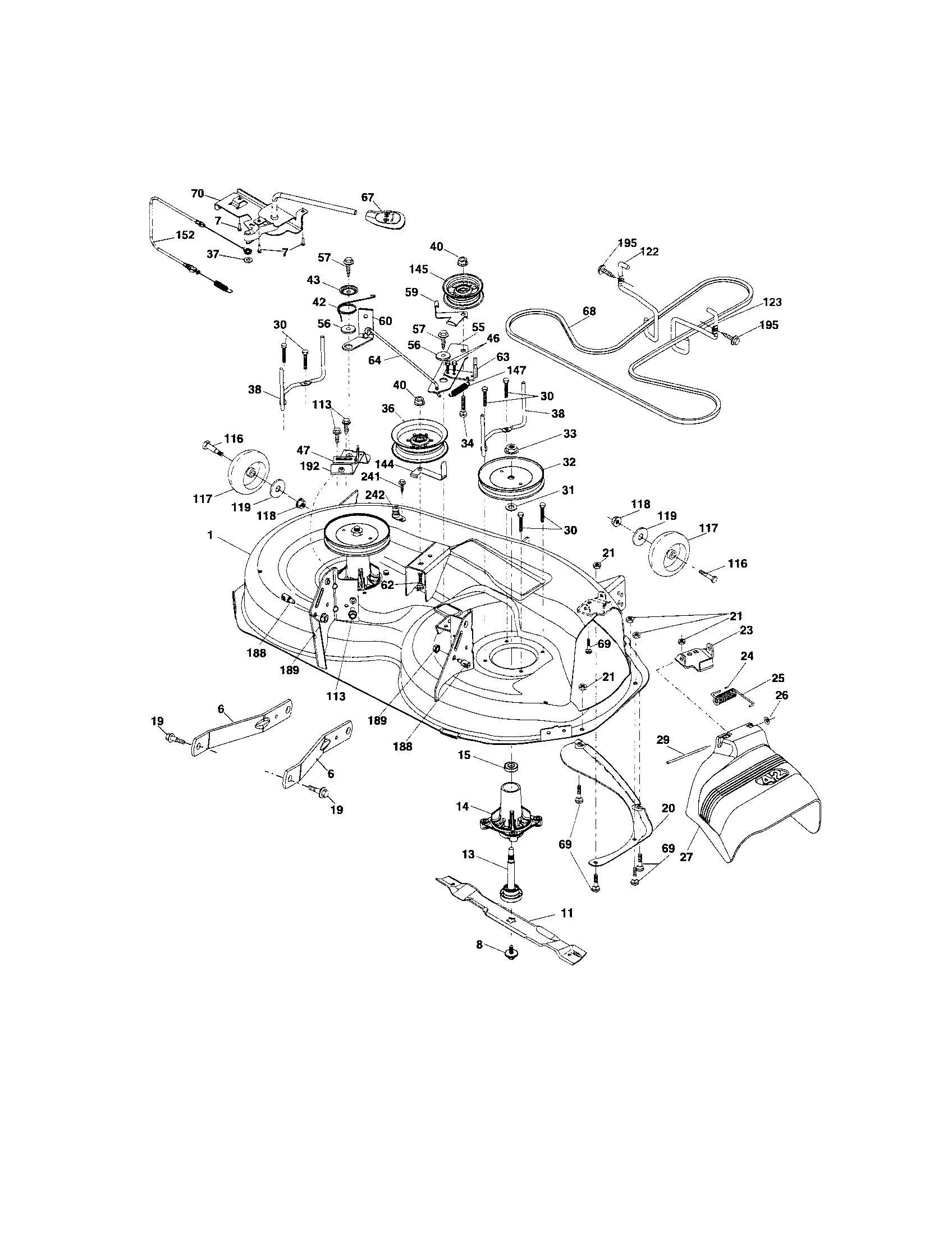 Craftsman 917289342 mower deck diagram