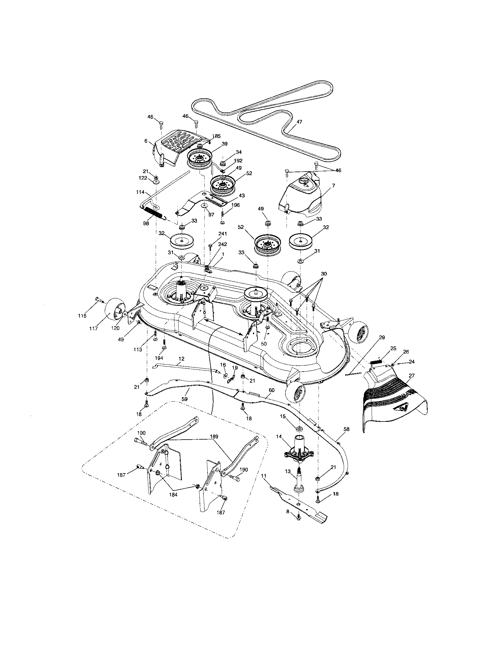Craftsman 917289450 mower deck diagram