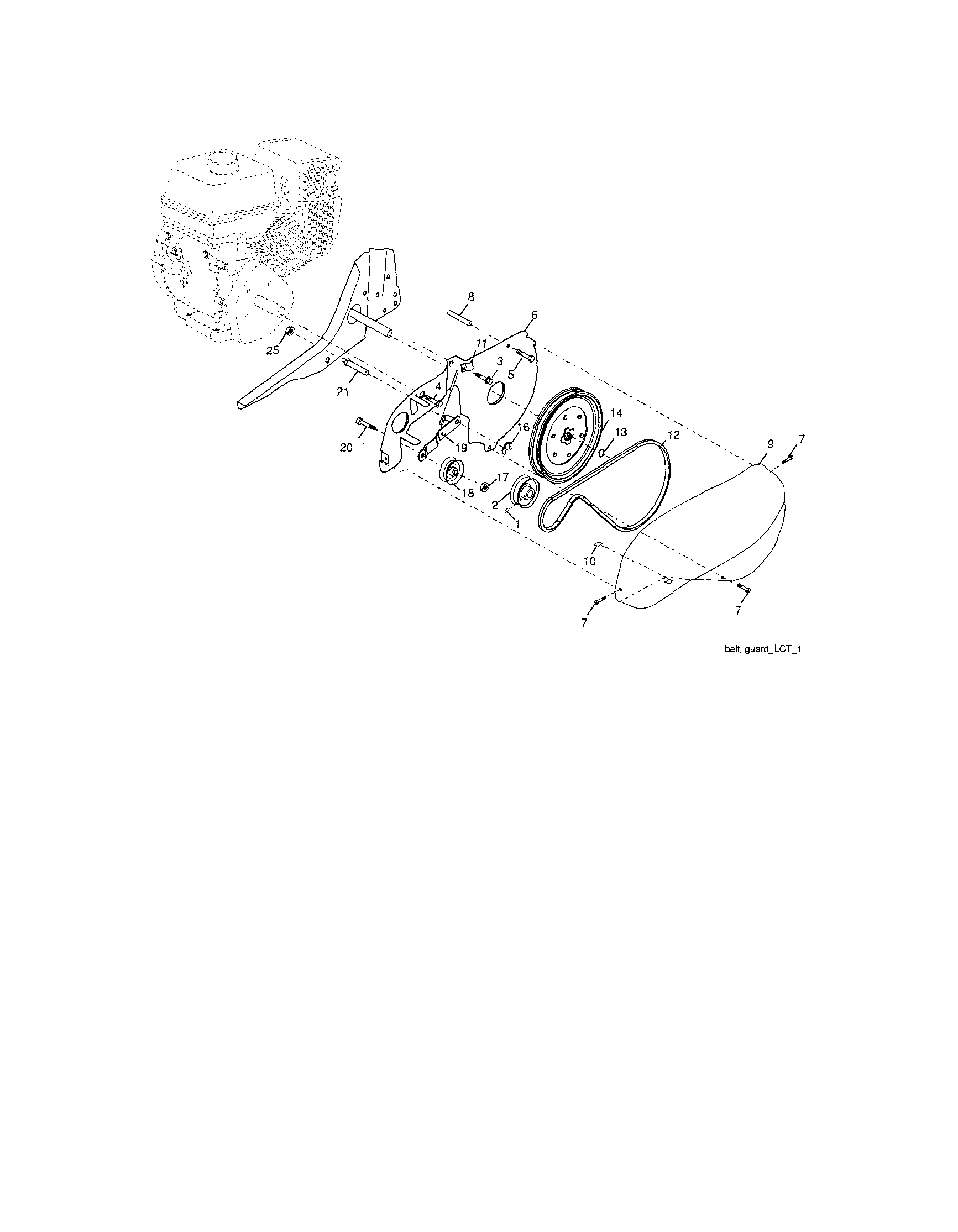Craftsman 917299210 belt guard/pulley diagram