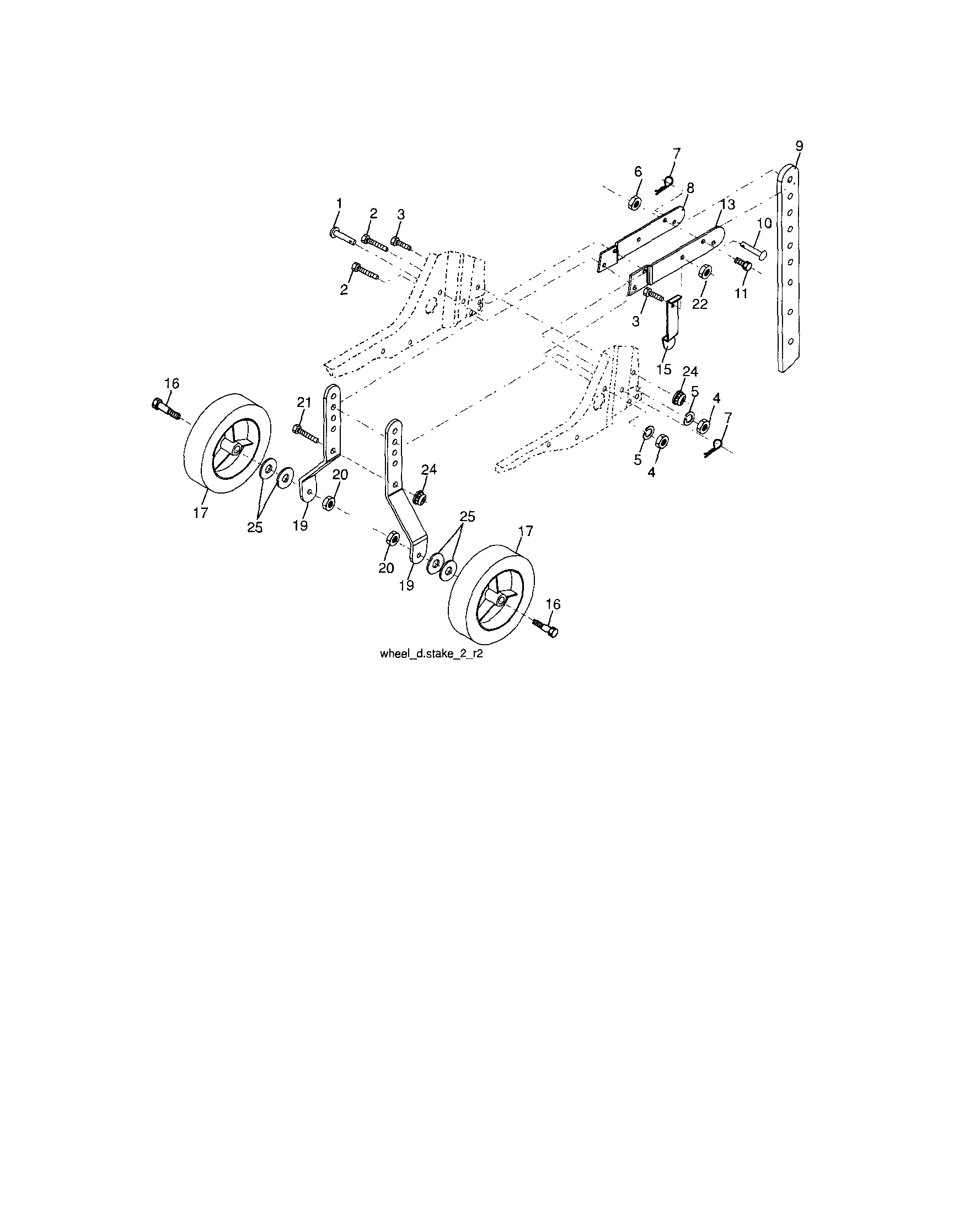 Craftsman 917299210 wheel & depth stake diagram