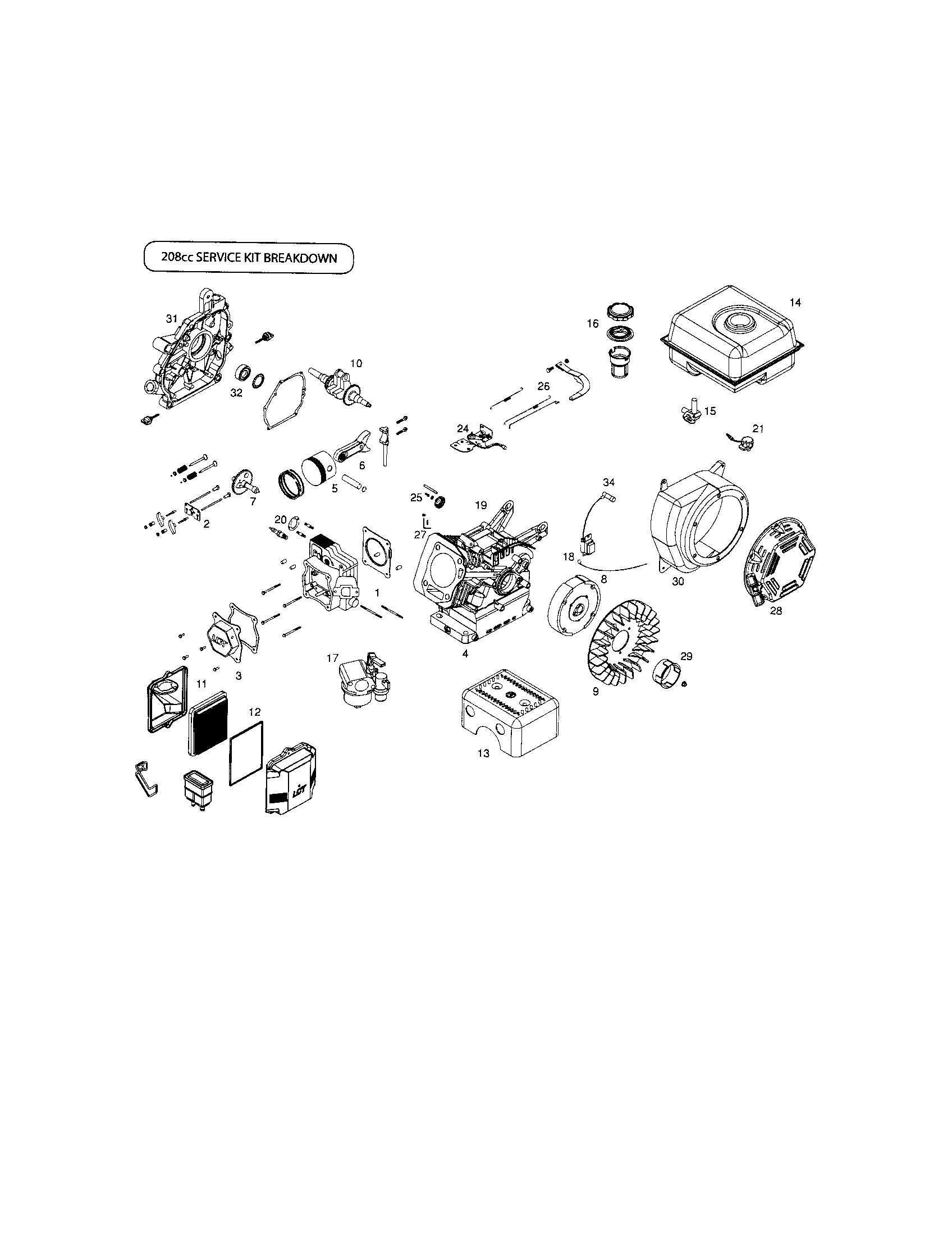 Craftsman 917299210 engine, lct - plmhk14600124p-bp diagram