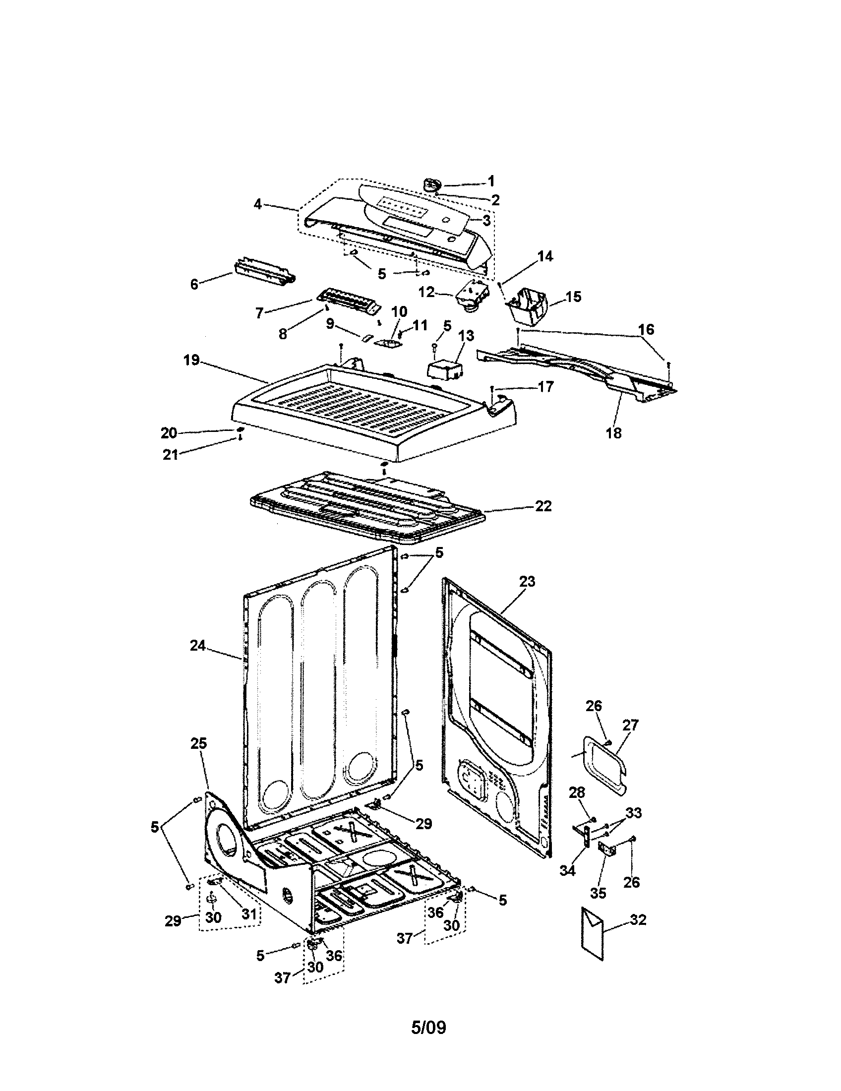 Fisher & Paykel DE60FA-96987 cabinet diagram
