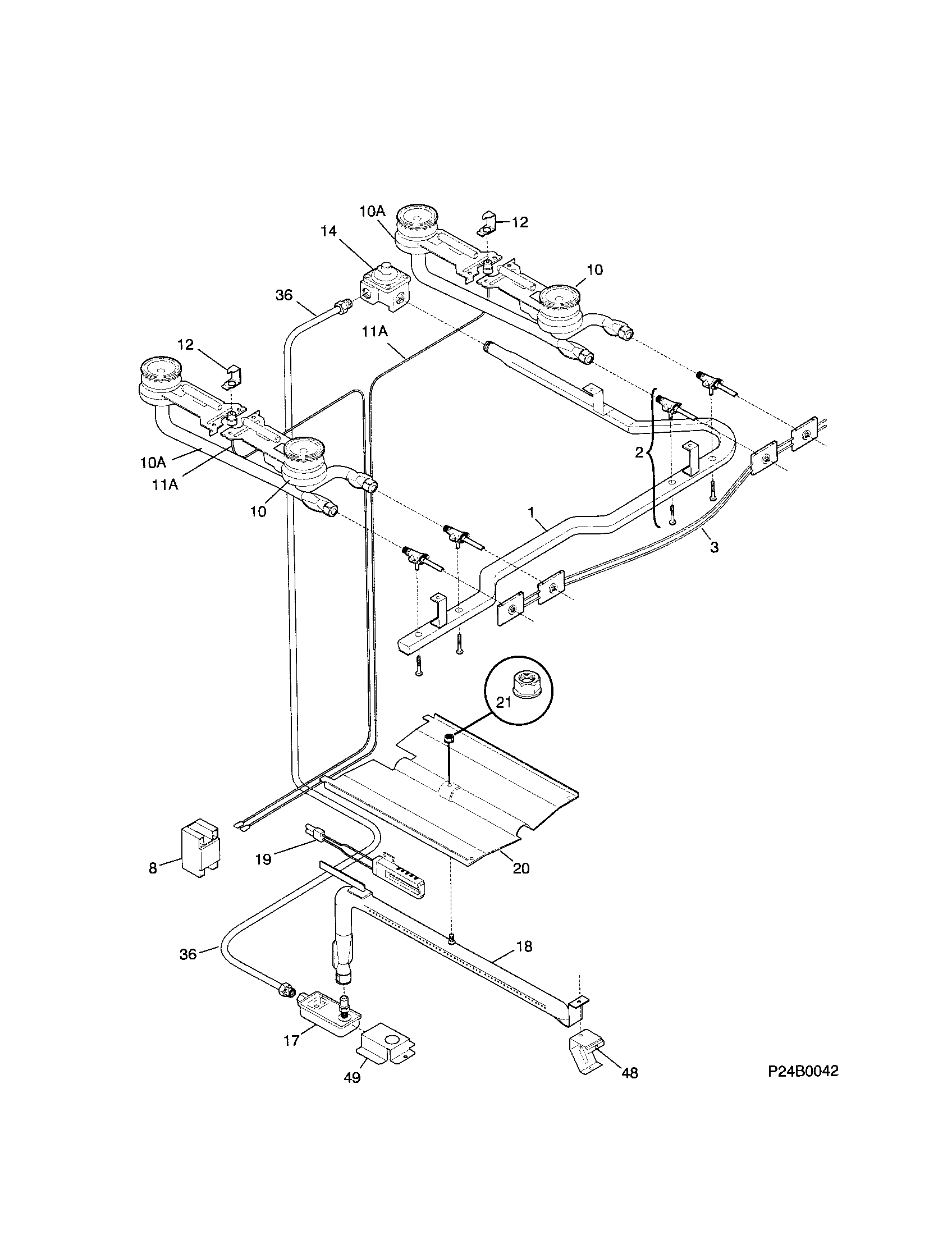 Kenmore 79071022101 burner diagram
