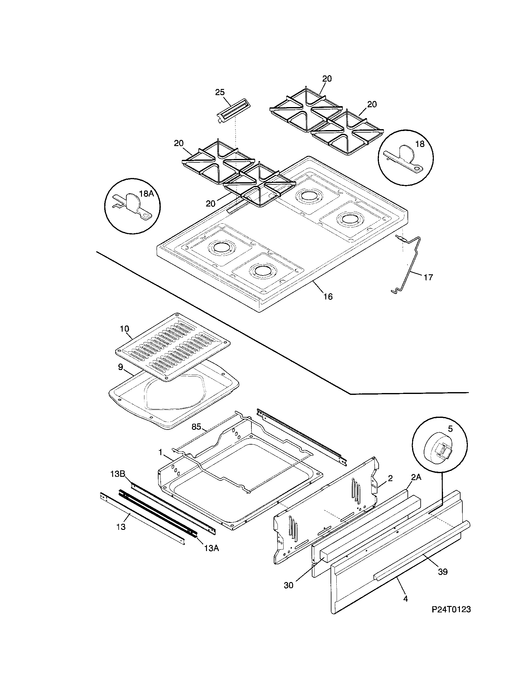 Kenmore 79071022101 top/drawer diagram