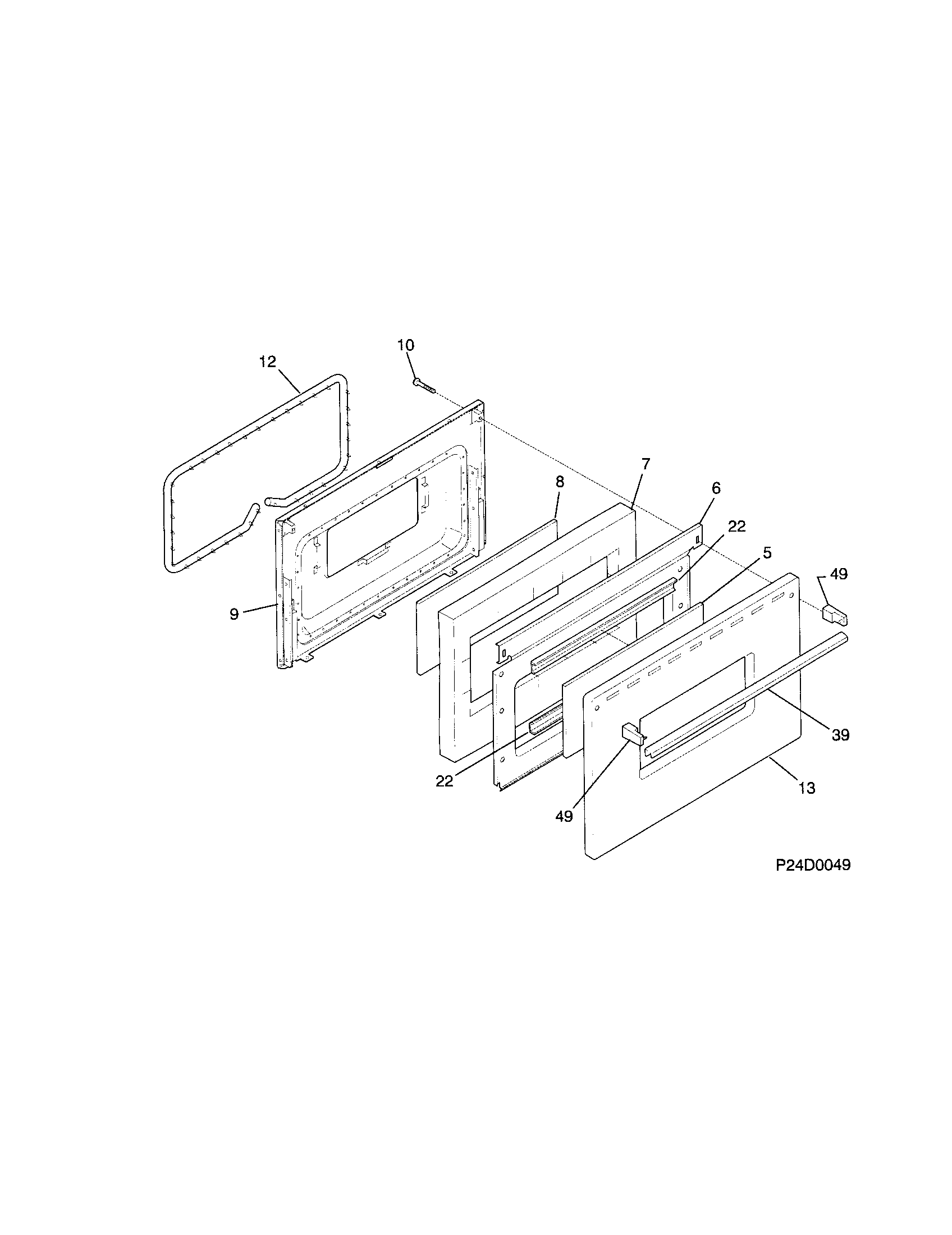 Kenmore 79071022101 door diagram
