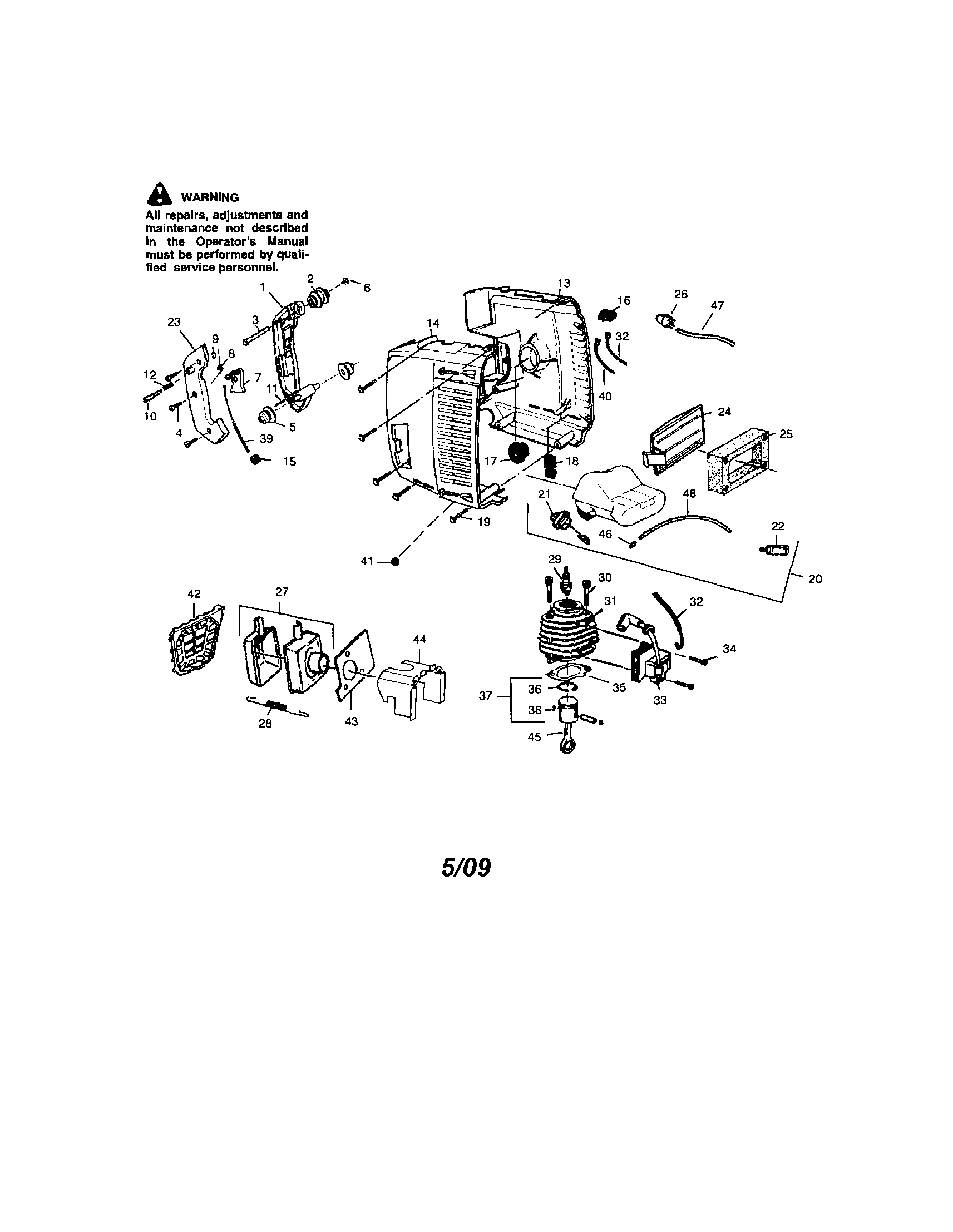 Craftsman 358798960 cylinder/shroud/fuel tank diagram