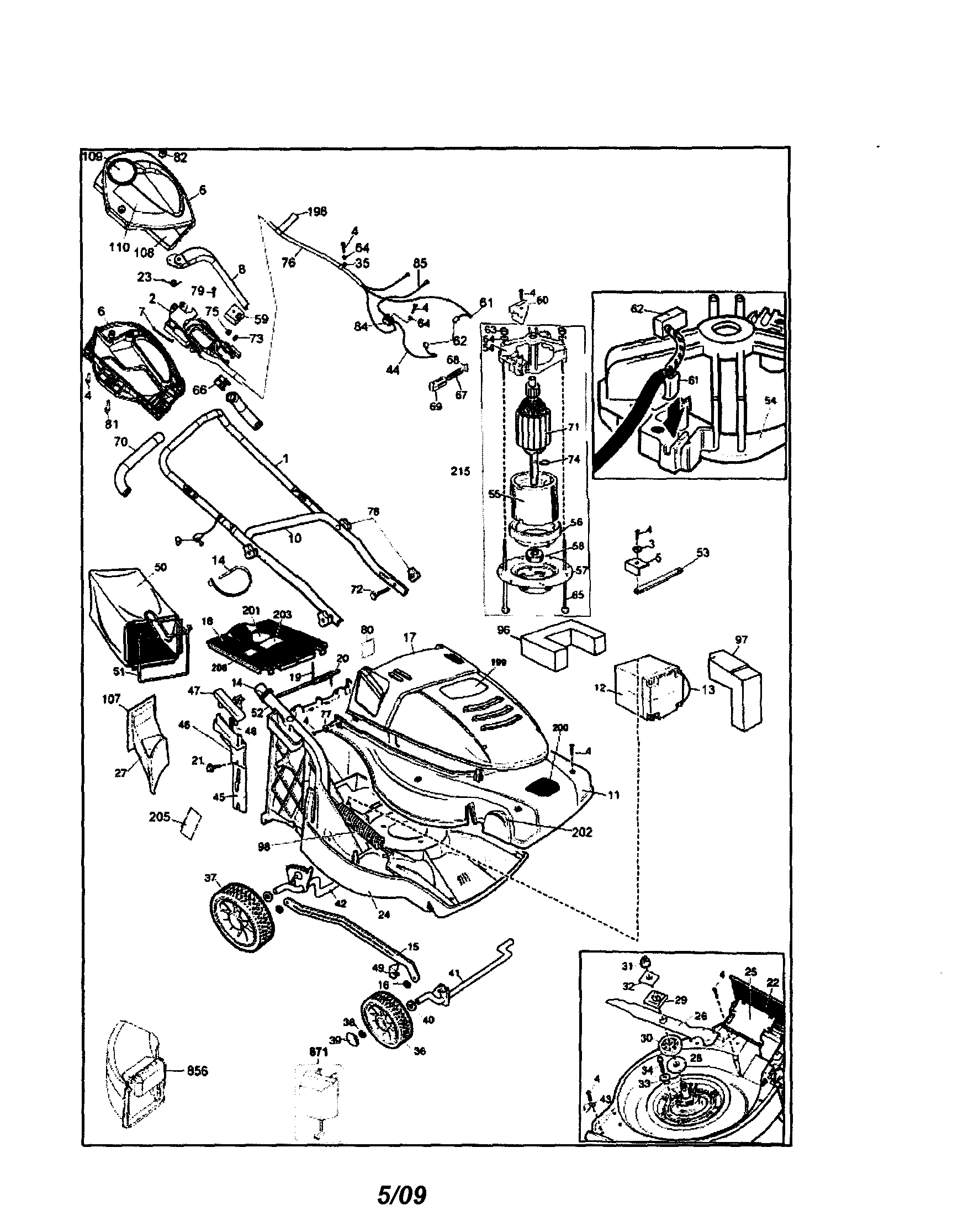 Black & Decker CMM1200 TYPE 1 lawn mower diagram