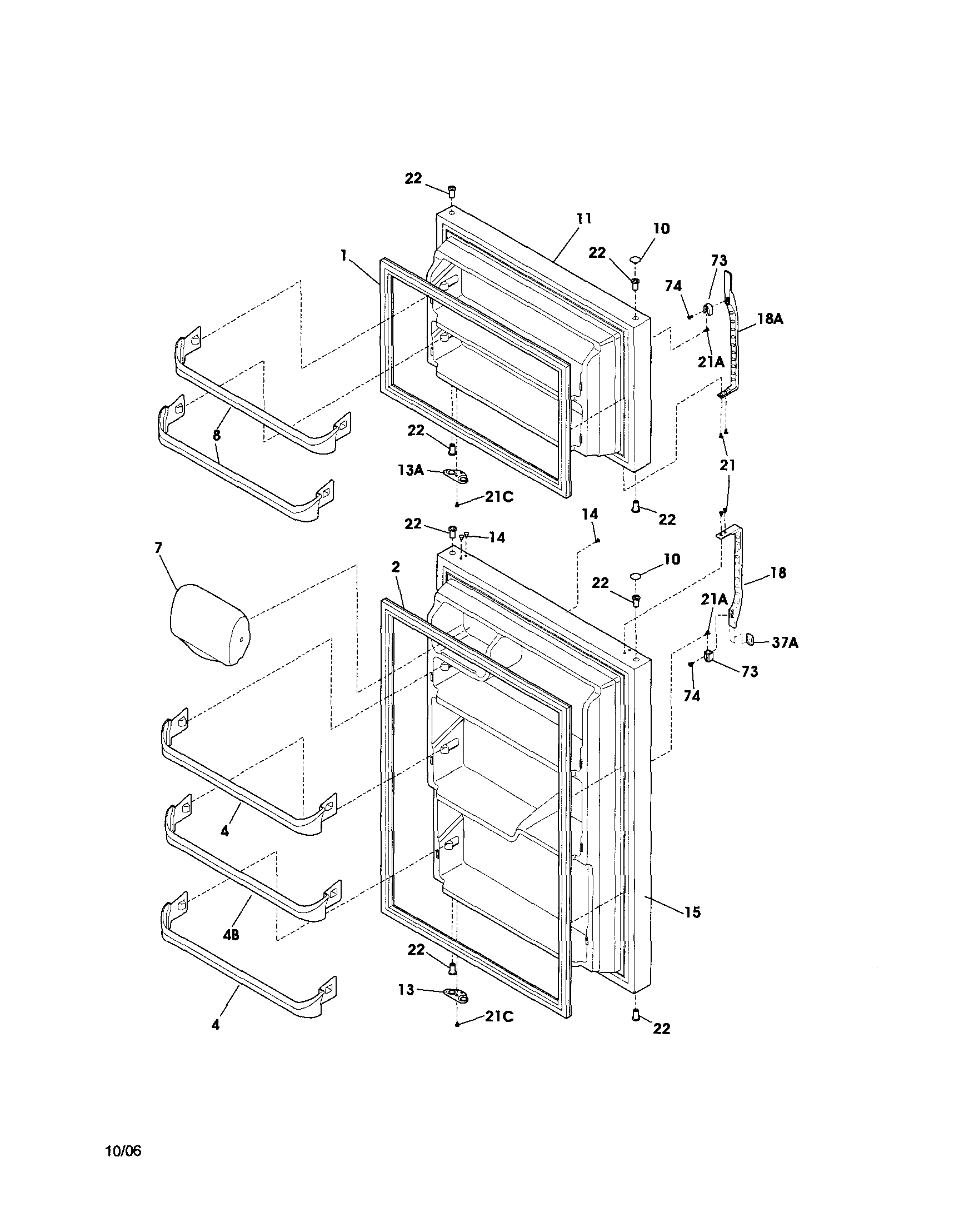 Kenmore 25364722406 door diagram