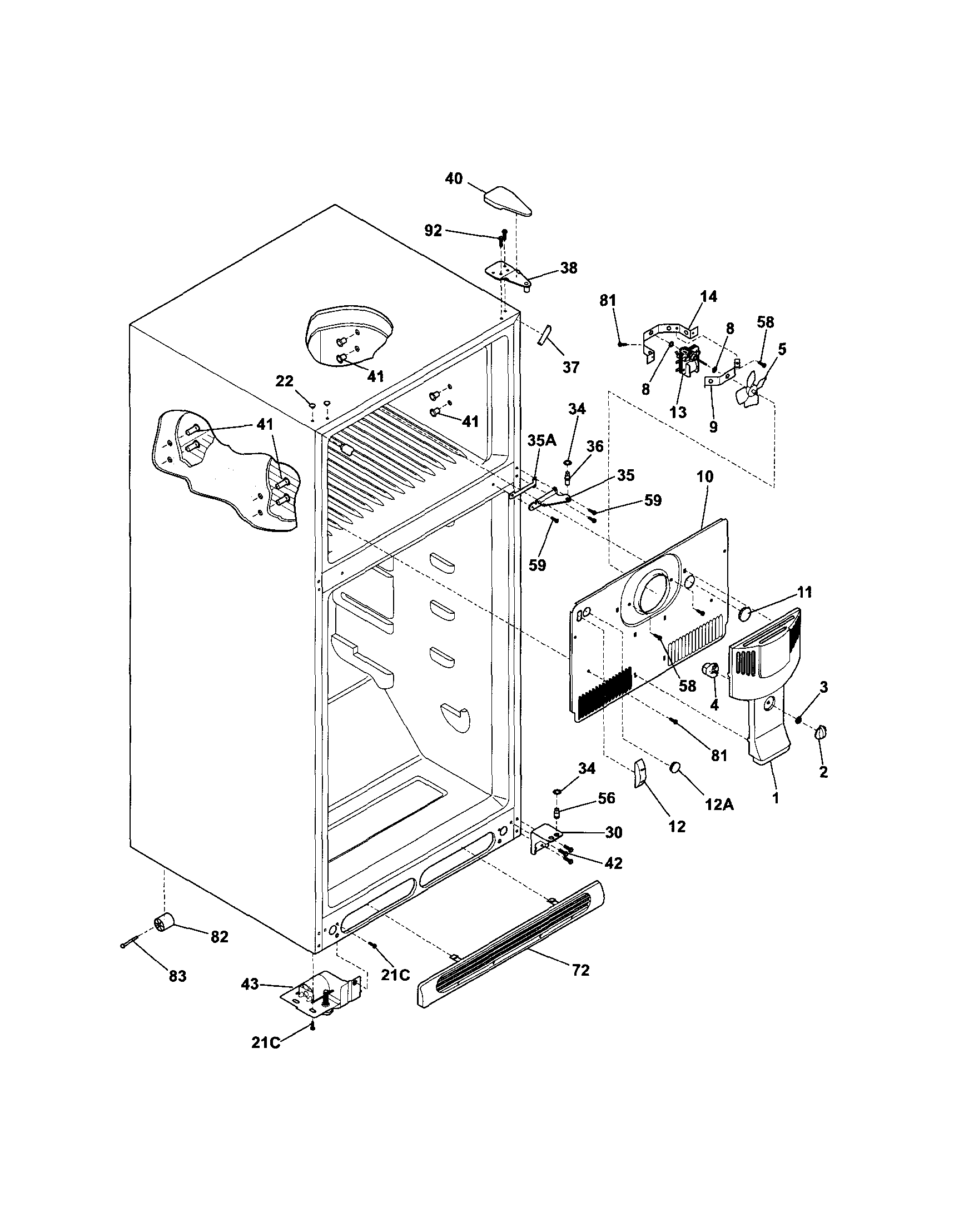 Kenmore 25364722406 cabinet diagram
