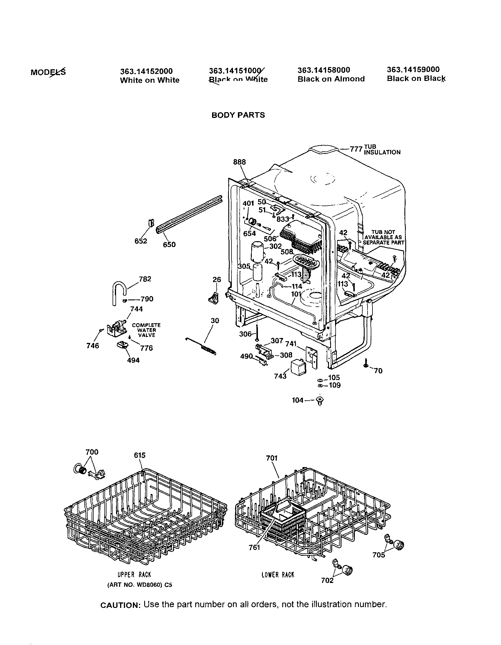 Kenmore 36314152000 body diagram