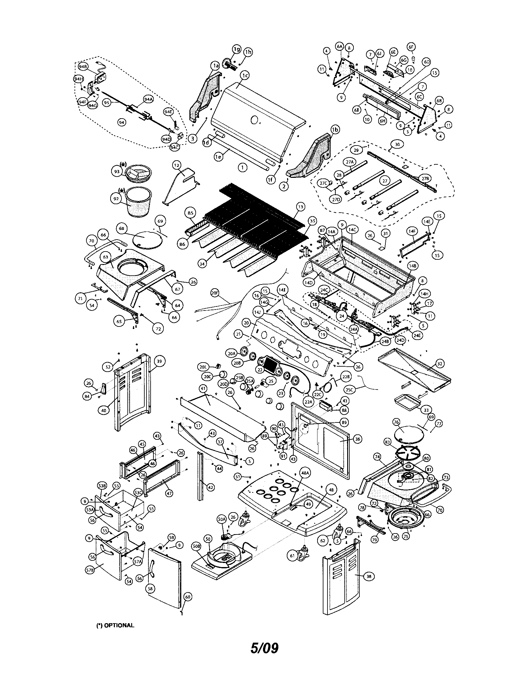 Fiesta FGQ65079 gas grill diagram
