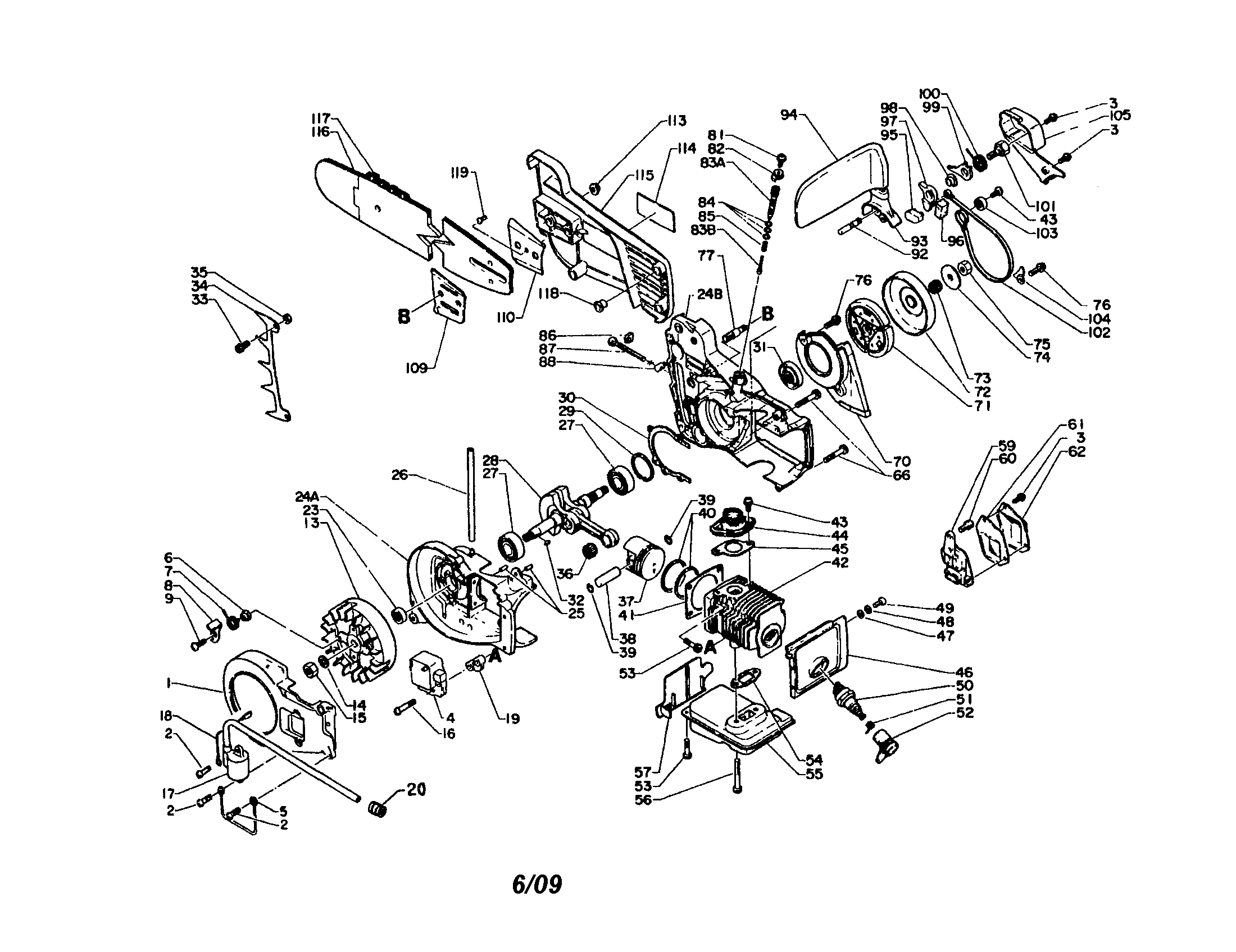 Echo CS-400EVL cylinder/crankshaft diagram