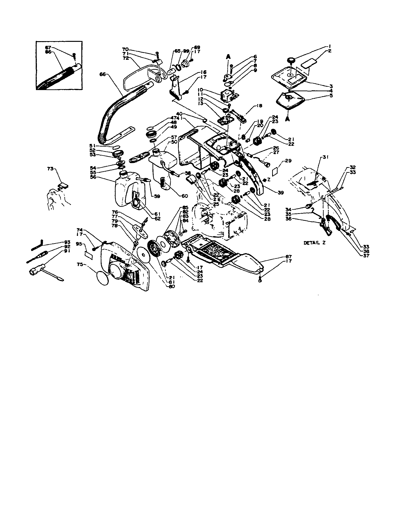 Echo CS-400EVL handle diagram