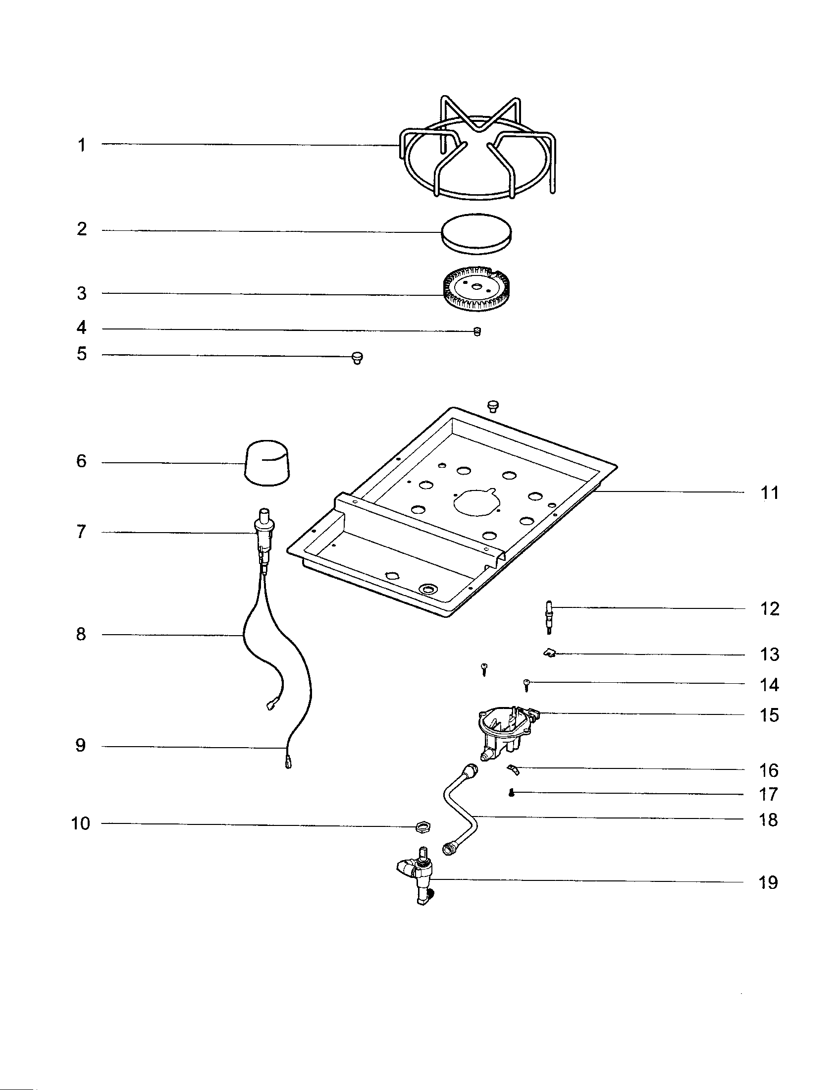 Weber S-450NG side burner diagram