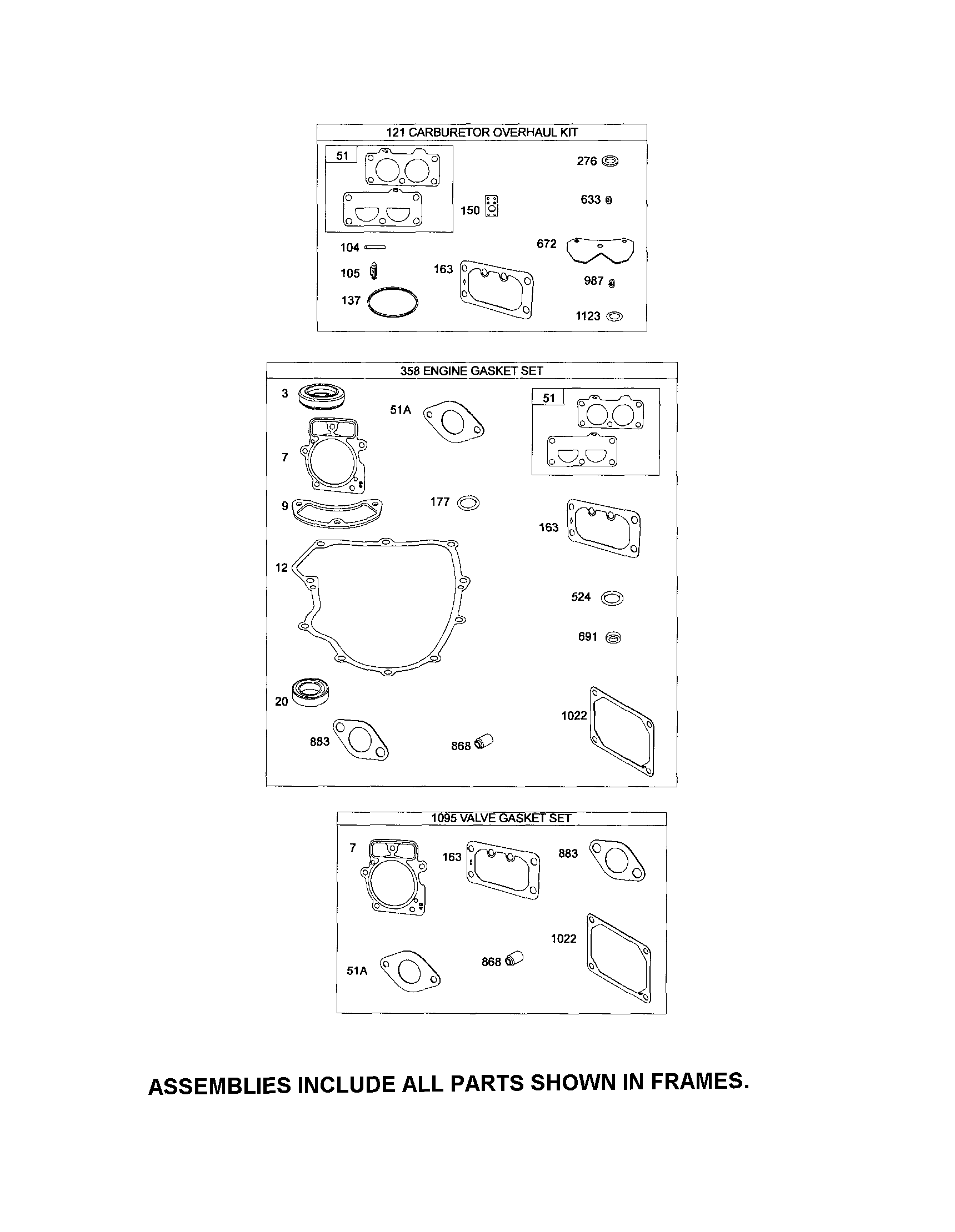 Craftsman 917289730 gasket sets diagram