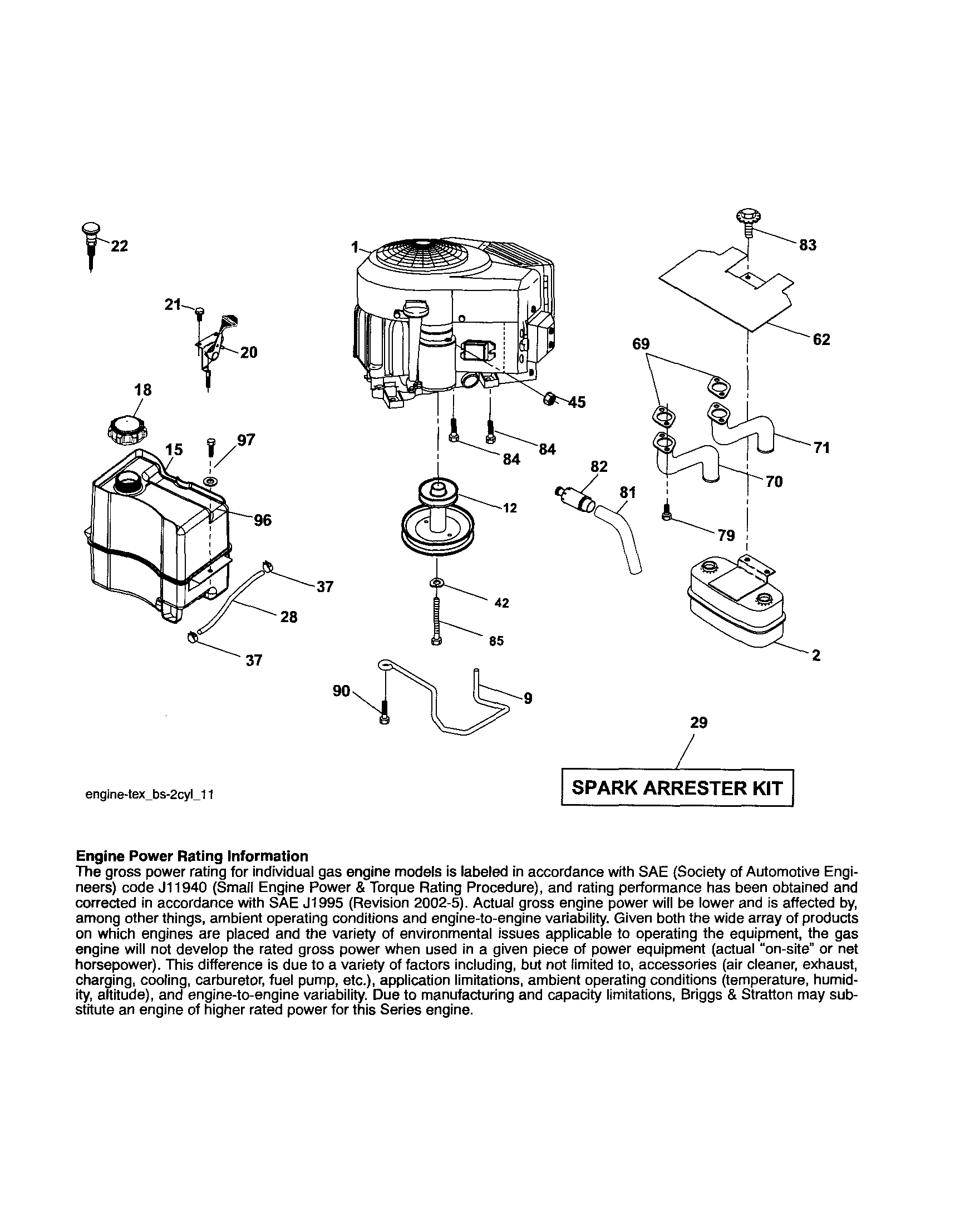 Husqvarna YTH2246-917289540 engine diagram