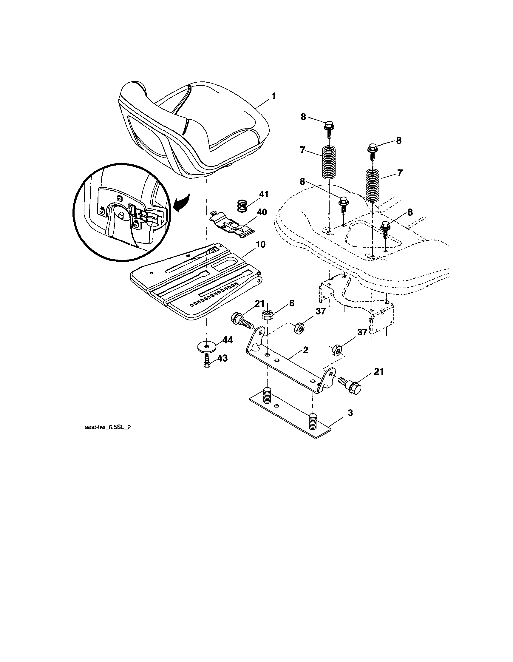 Husqvarna YTH2246-917289540 seat diagram