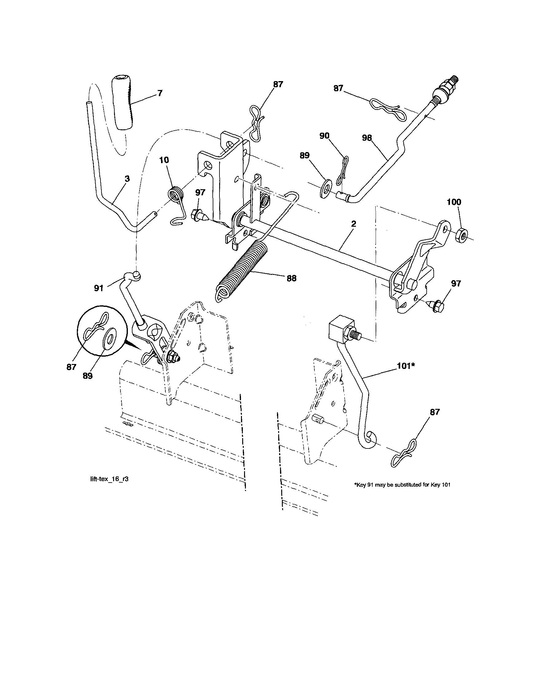 Husqvarna YTH2246-917289540 mower lift diagram