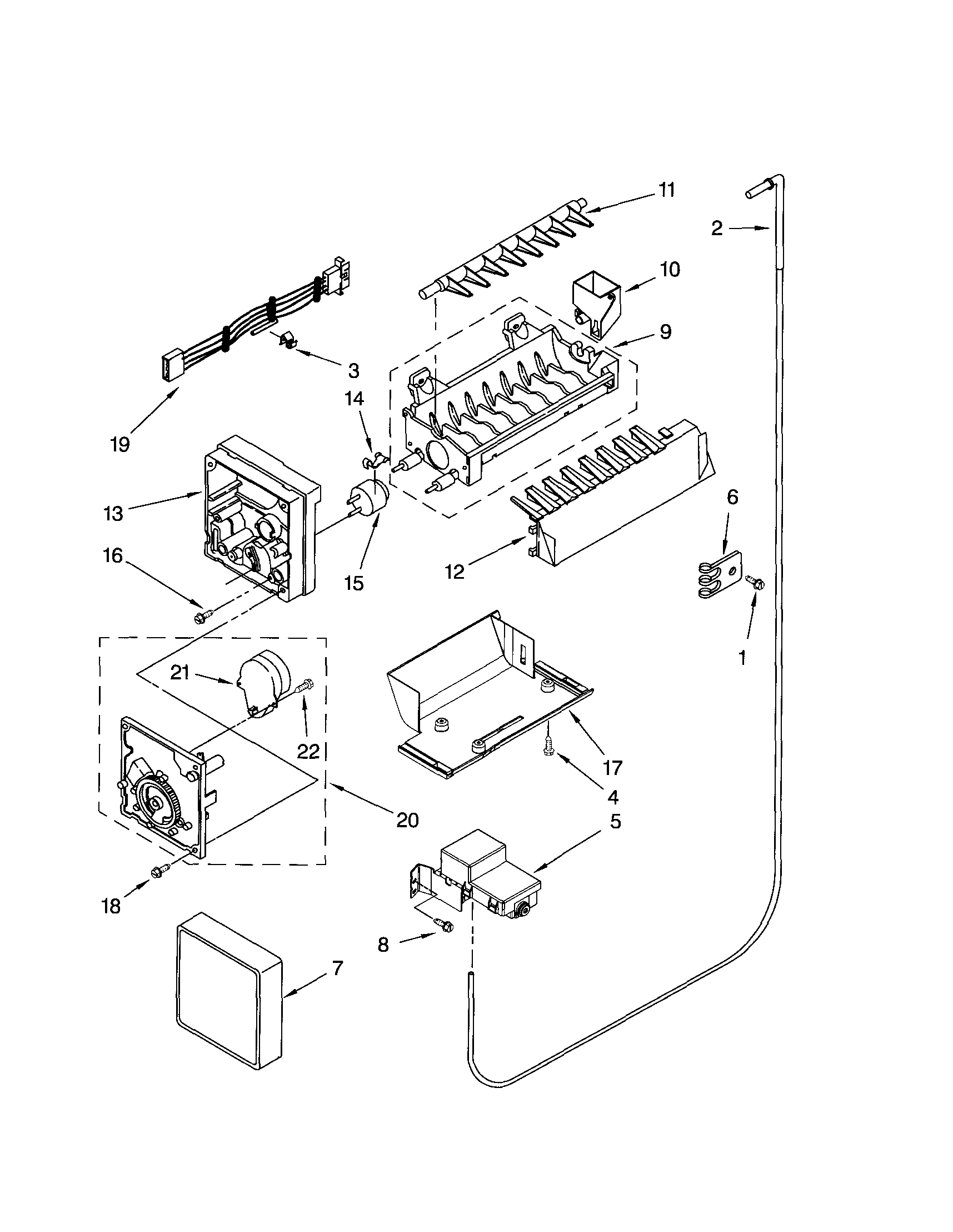 Kenmore Elite 10654790801 icemaker diagram