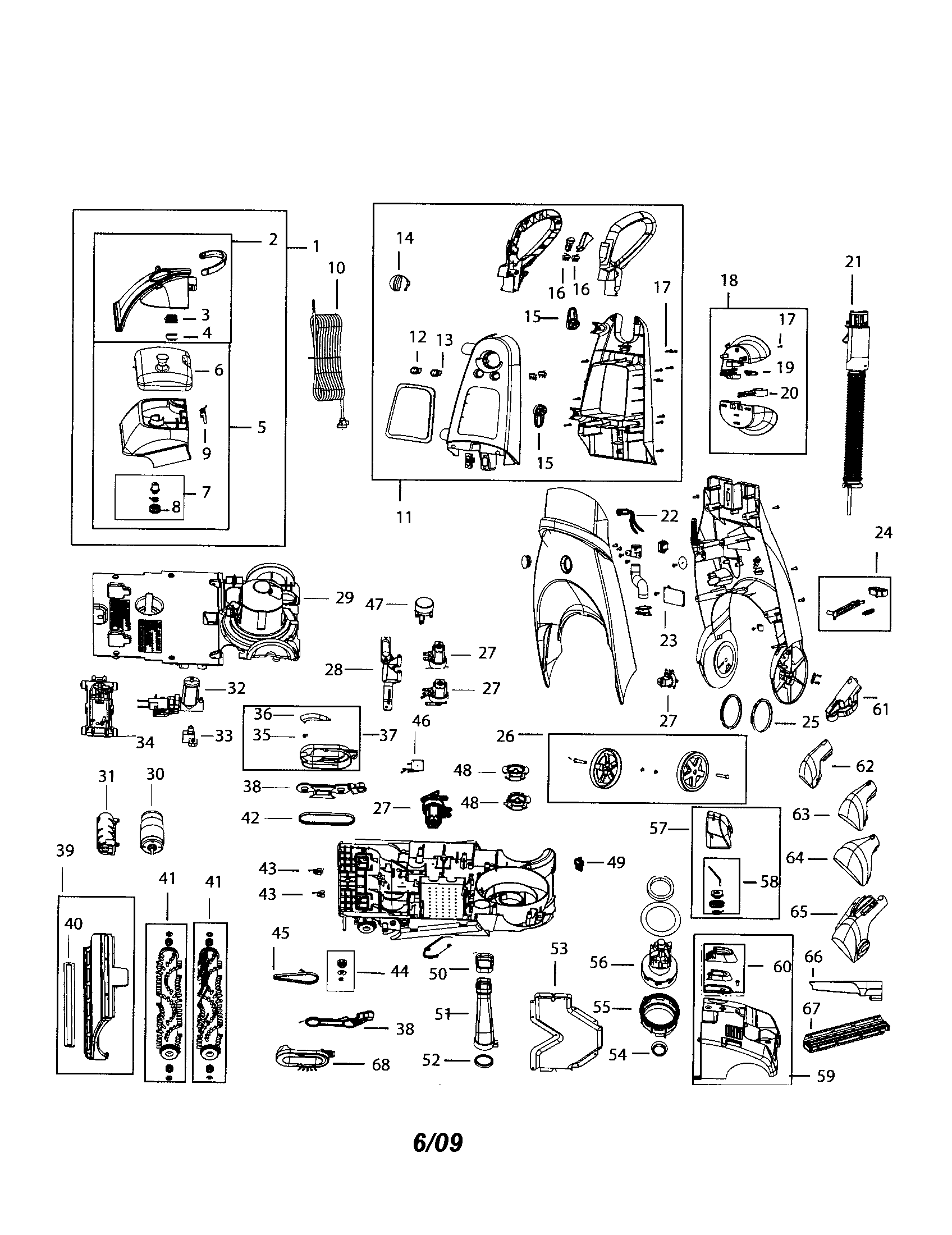 Bissell 73A5 proheat 2x diagram
