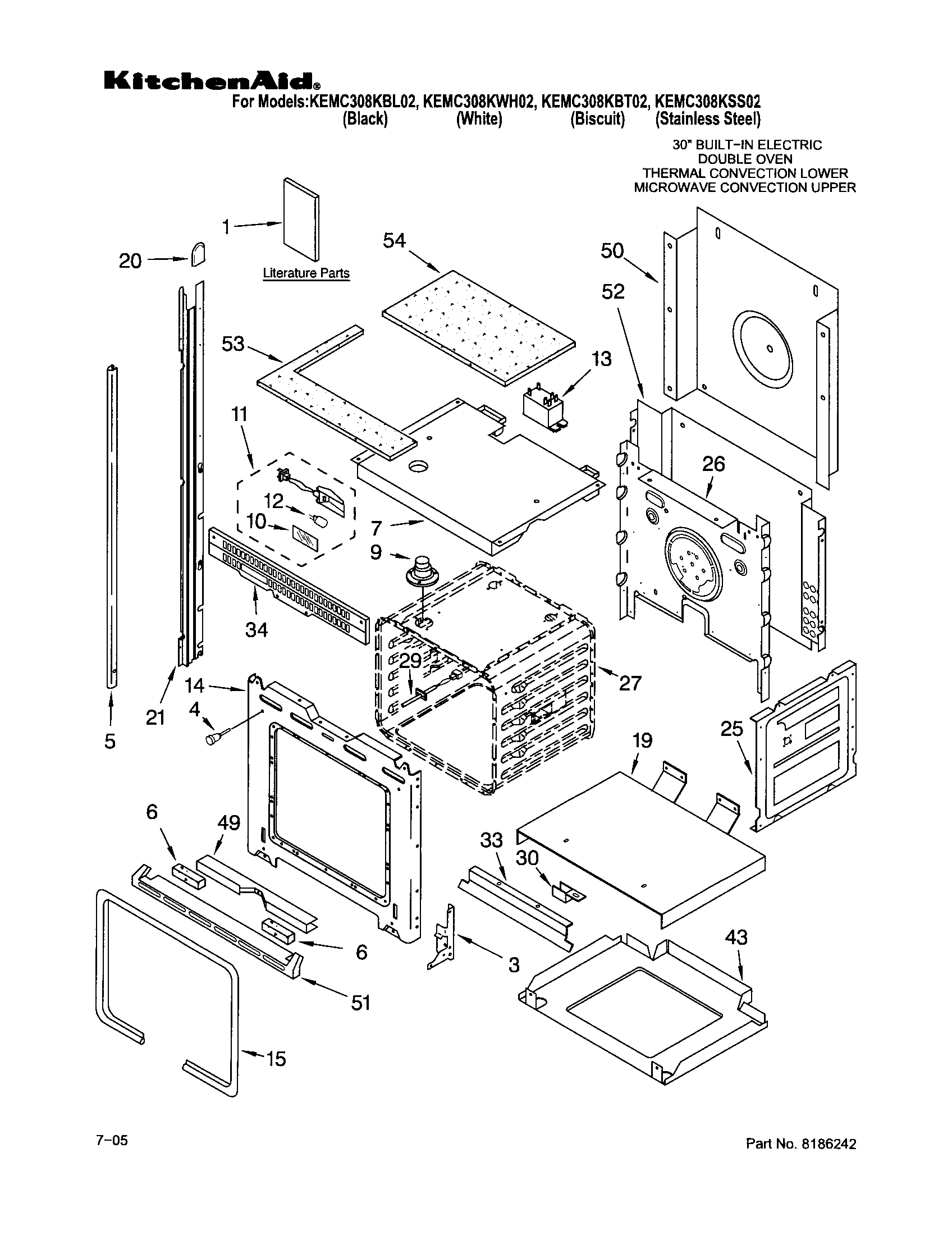 KitchenAid KEMC308KWH02 oven diagram